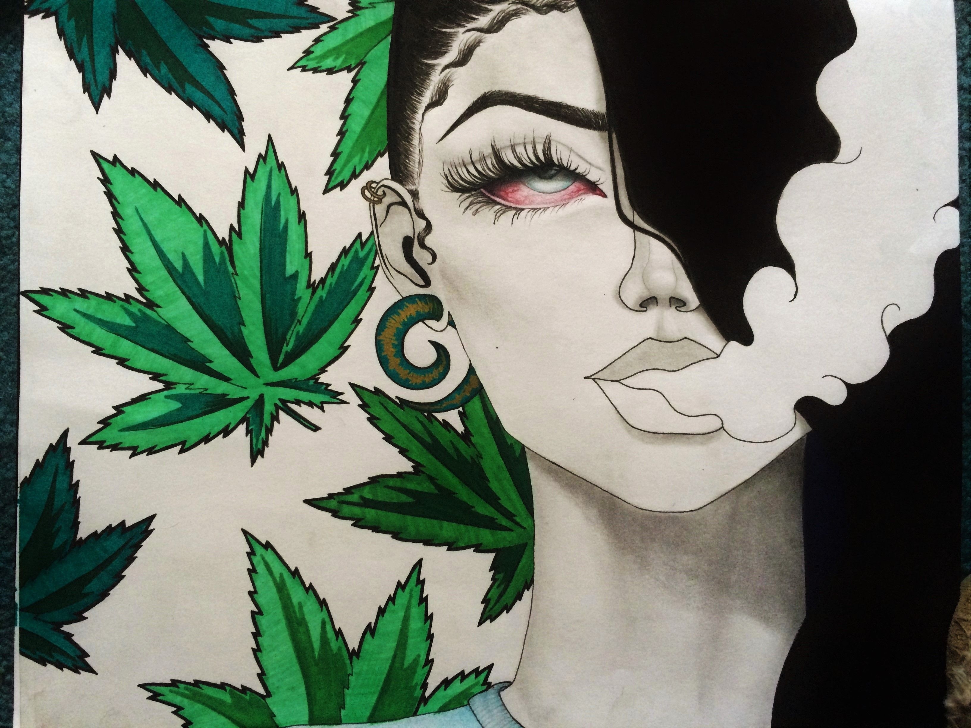 3270x2450 Drawings Of Girls Smoking Weed Wallpaper, Desktop