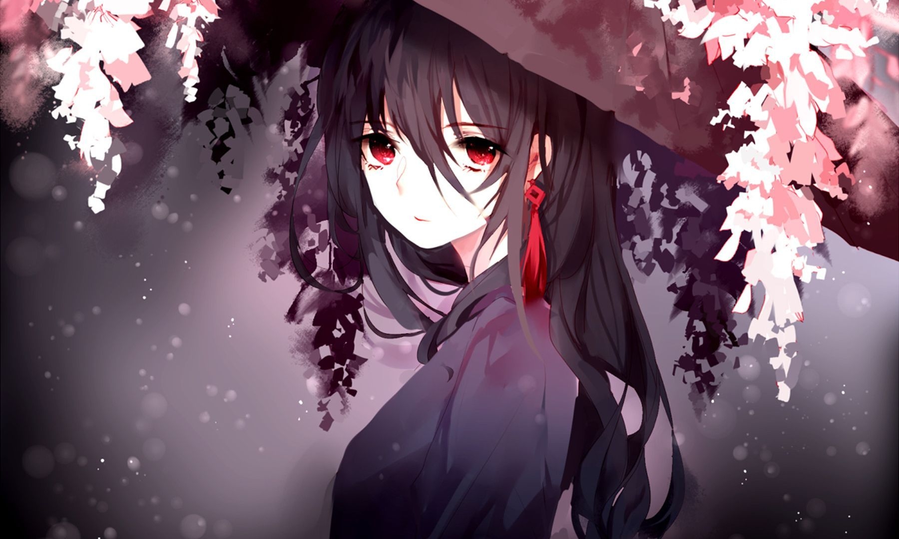 1800x1080 Desktop Wallpaper Original, Cute, Cherry Blossom, Anime Girl, Red Eyes, HD Image, Picture, Background, B6718e, Desktop