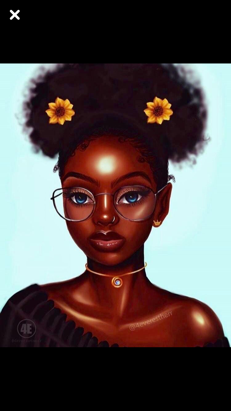 750x1340 Cartoon Drawing Black Girl, Phone