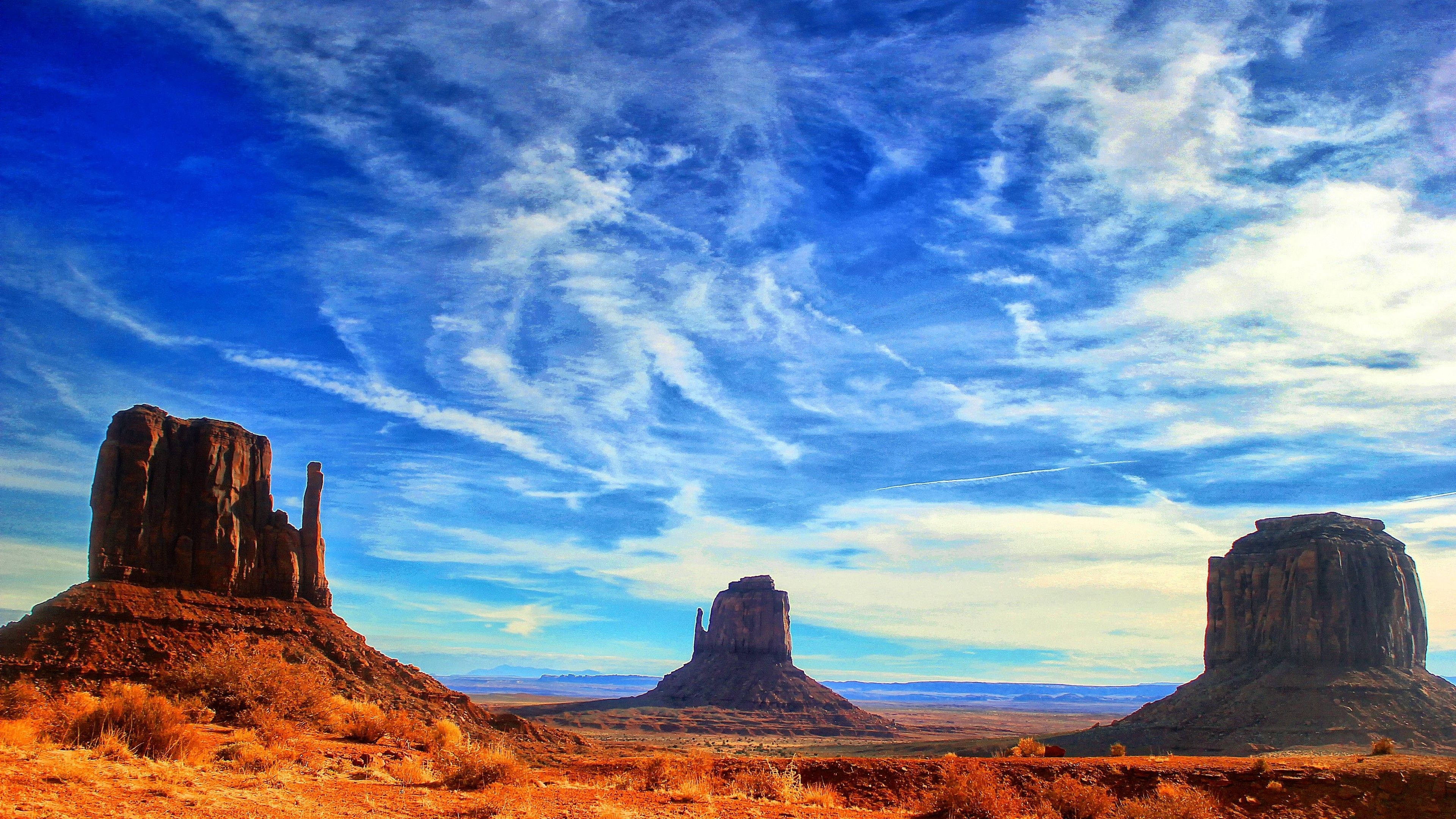 3840x2160 Monument Valley Sky Landscape Desert Utah Wallpaper, Desktop