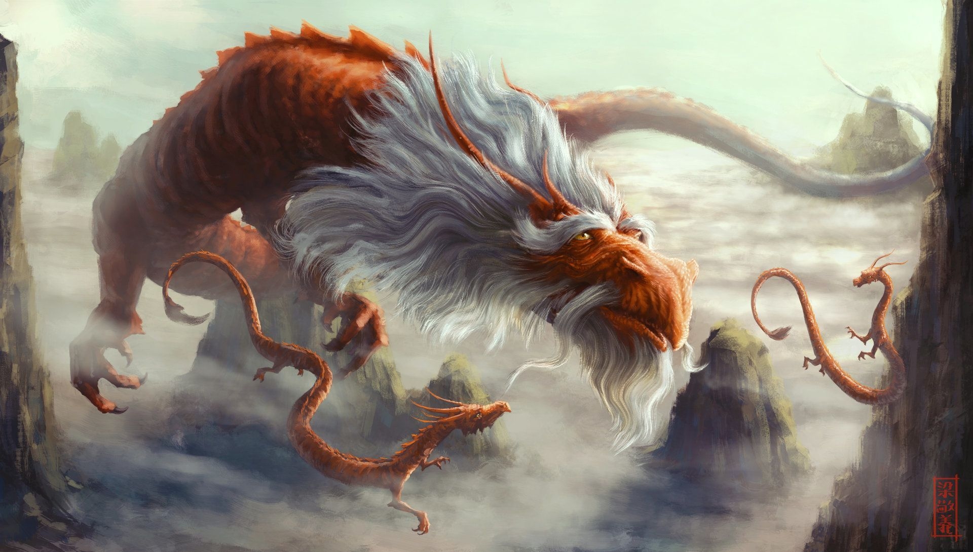 1920x1090 Fantasy Art Old Dragon In A Chinese (1920×1090). Old, Desktop