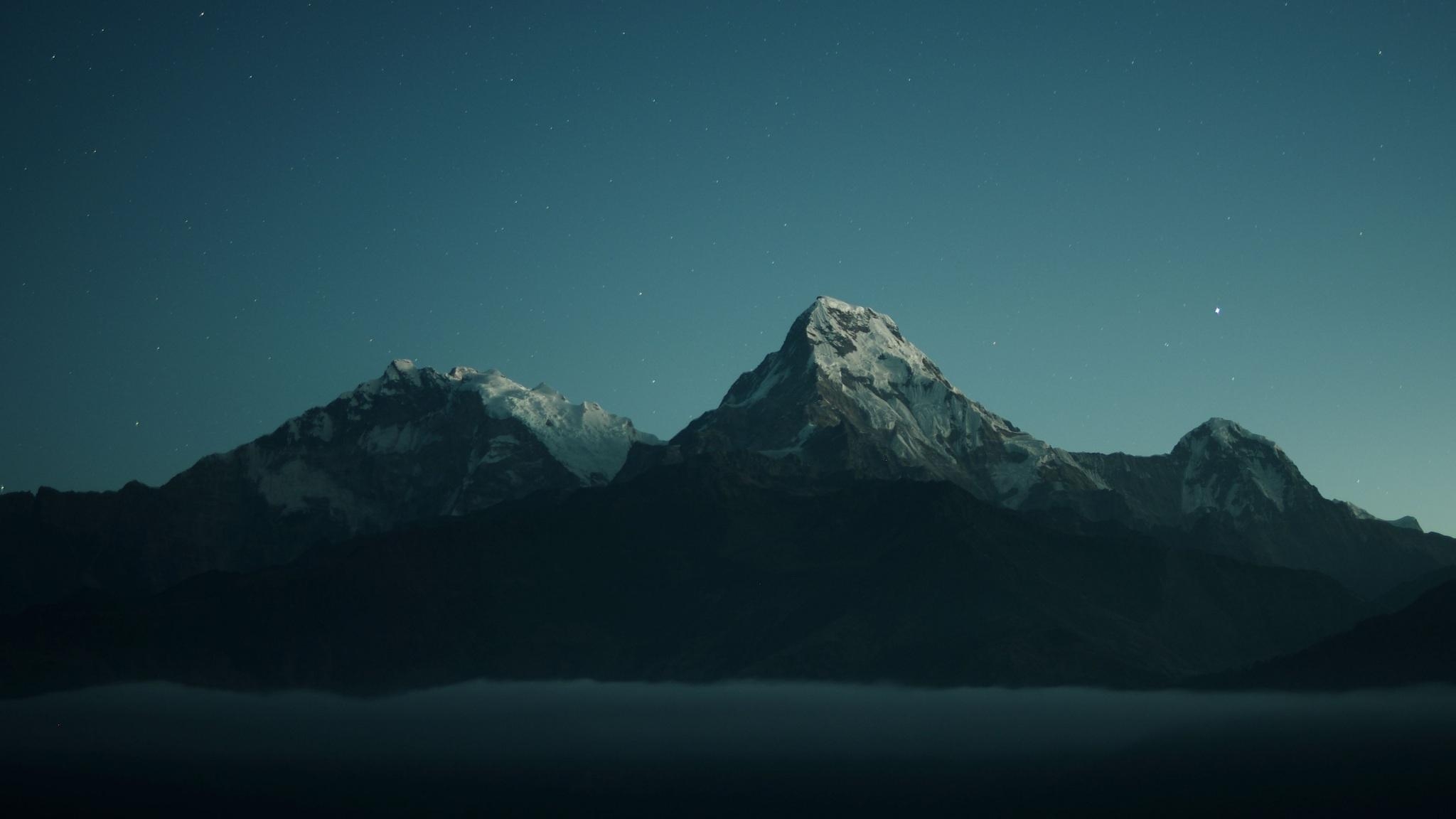 2050x1160 Wallpaper 4k Mountains Landscape Dark Nature 4k 4k, Desktop