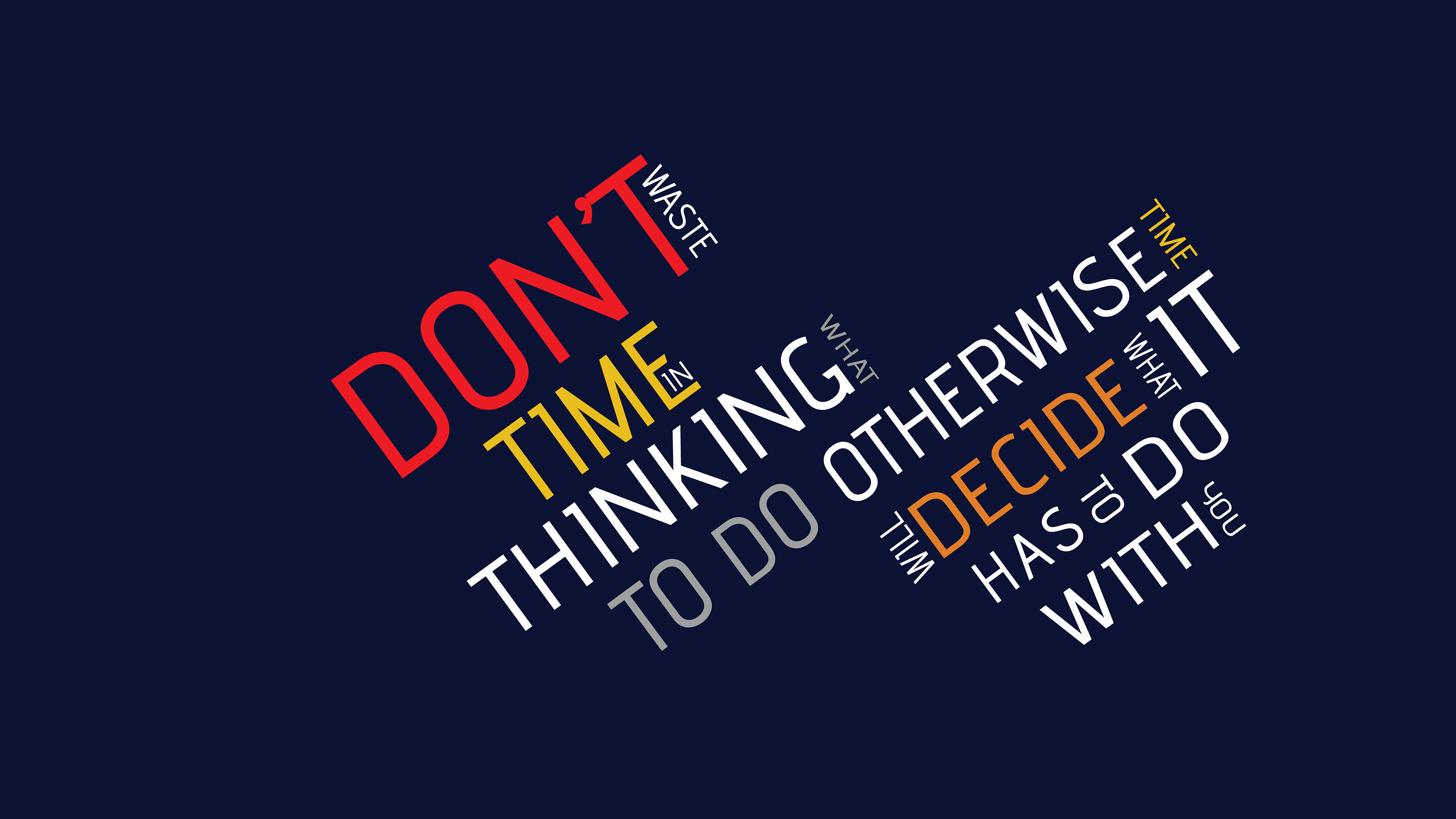 3840x2160 Dont Waste Time Wallpaper 4K, Popular quotes, Inspirational quotes, Quotes, Desktop