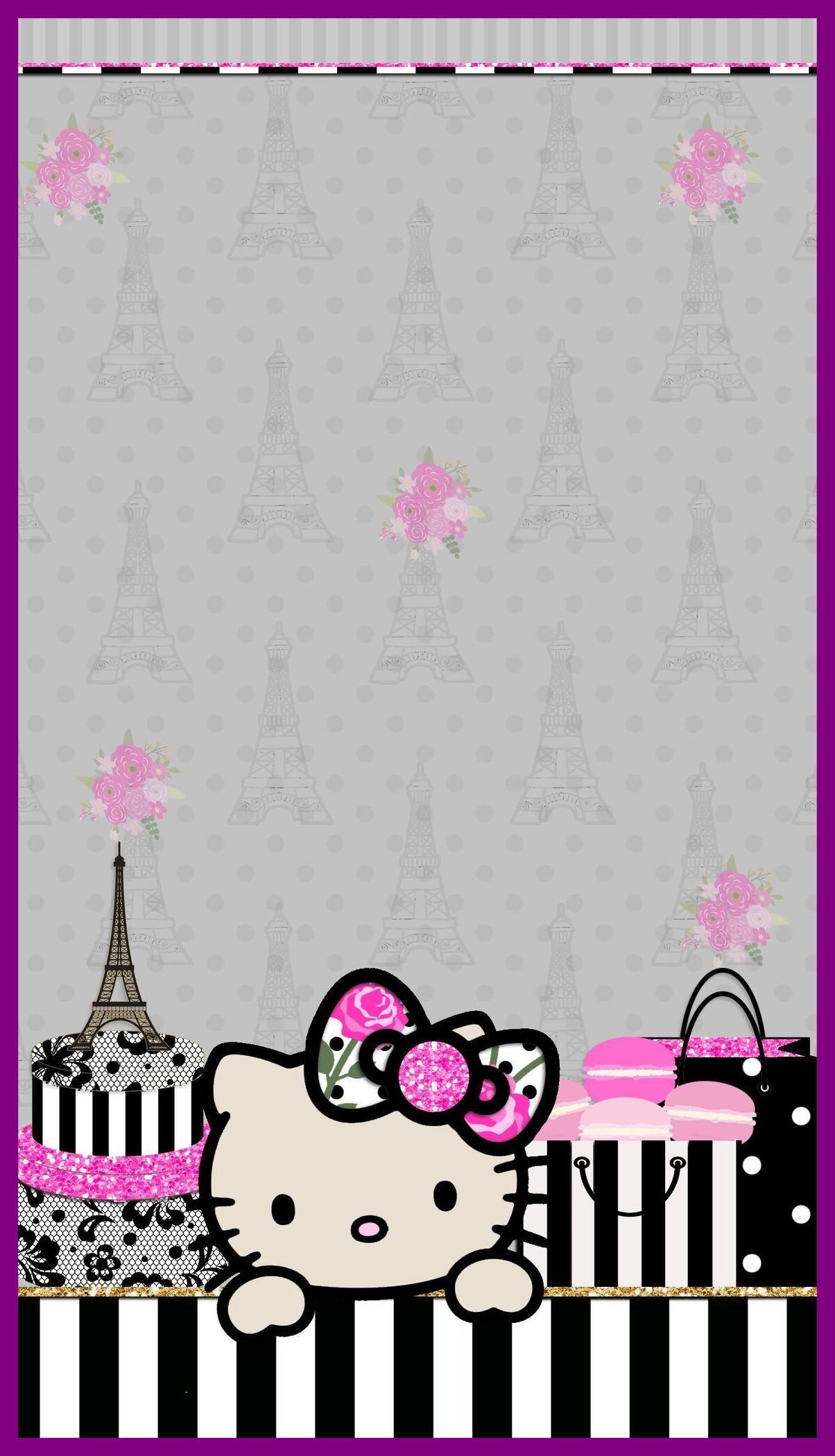 1210x2100 Hello Kitty Black and Pink Wallpaper background picture, Phone