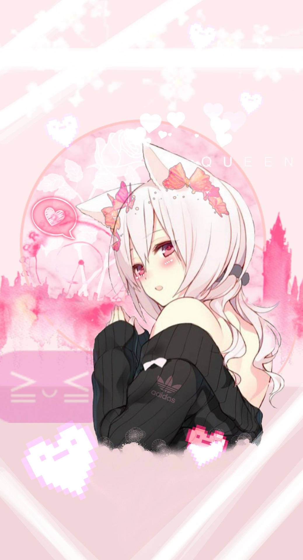 1040x1920 Download Aesthetic Anime Girl On Dreamy Pink PFP Wallpaper, Phone