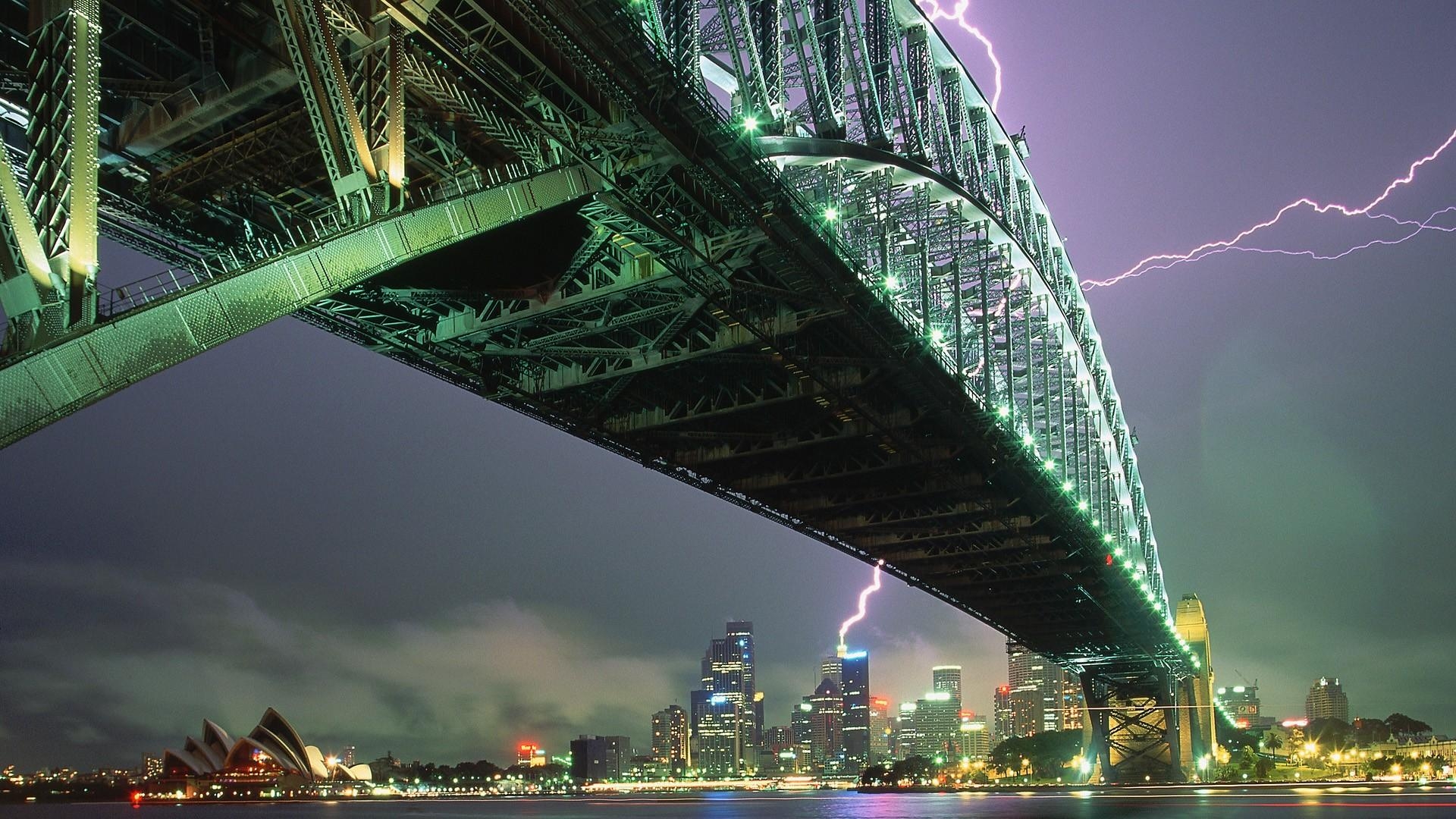 1920x1080 Sydney, Australia, Harbor, lightning, New South Wales, Sydney, Desktop