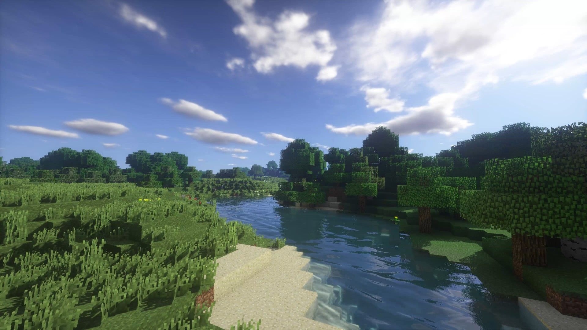 1920x1080 landscape, Minecraft, Shaders Wallpaper HD / Desktop and Mobile, Desktop