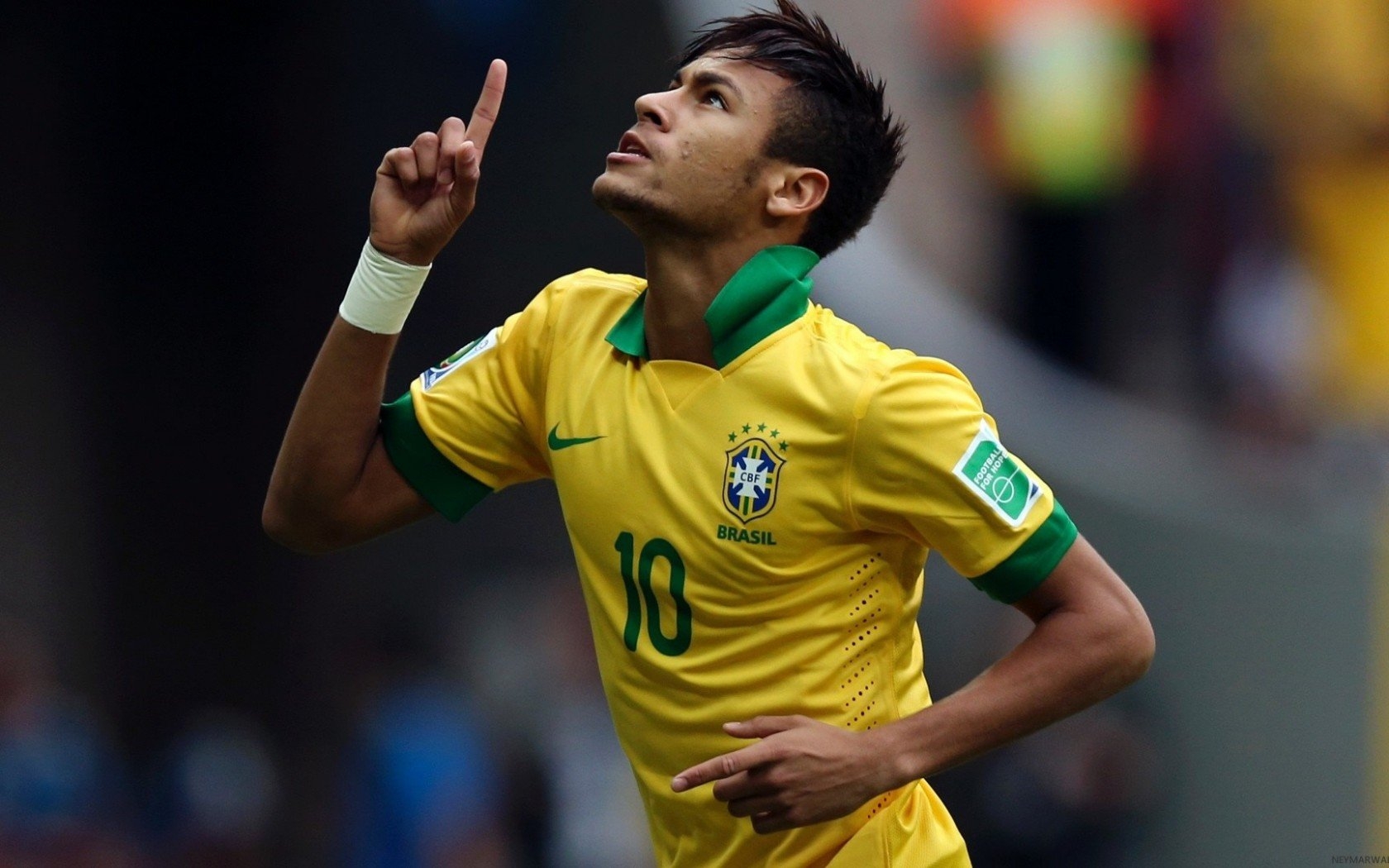 1680x1050 Neymar in Brazil yellow jersey wallpaper, Desktop