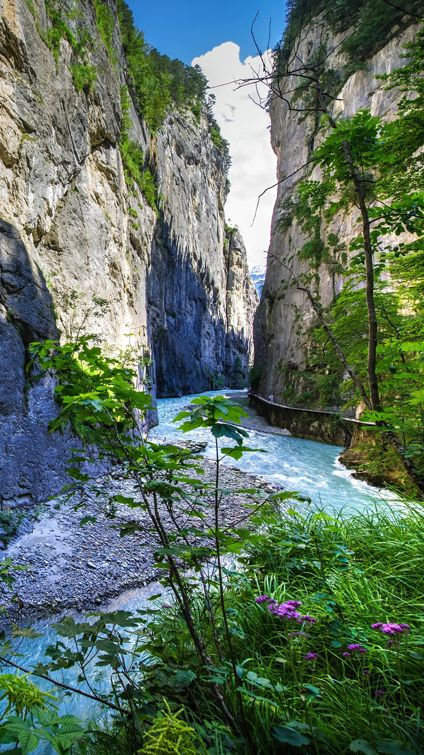 1440x2560 Wallpaper Bern Switzerland Aareschlucht Rock Nature, Phone