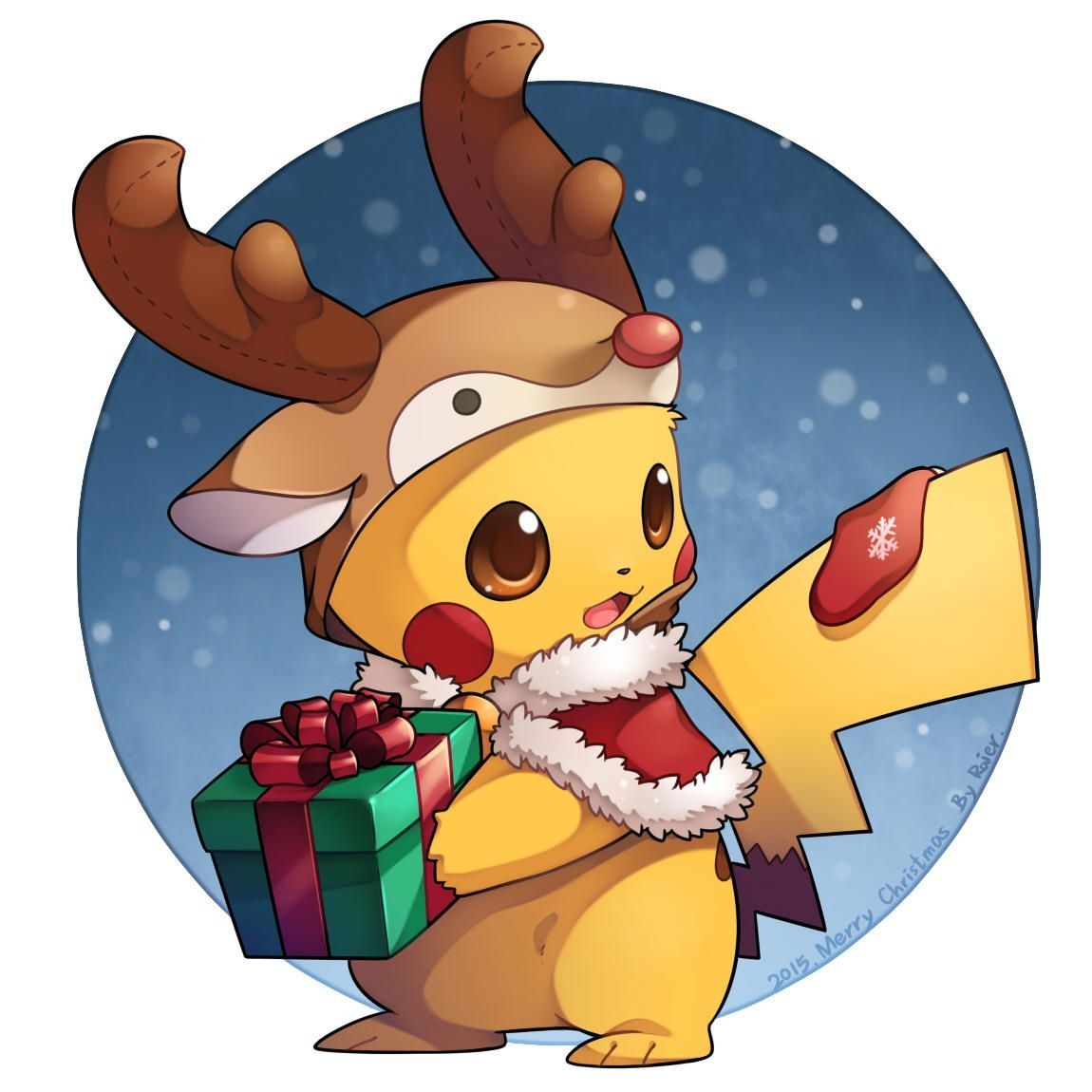 1150x1150 Reindeer Pikachu. Pokémon. Pikachu art, Cute pokemon wallpaper, Pikachu, Phone