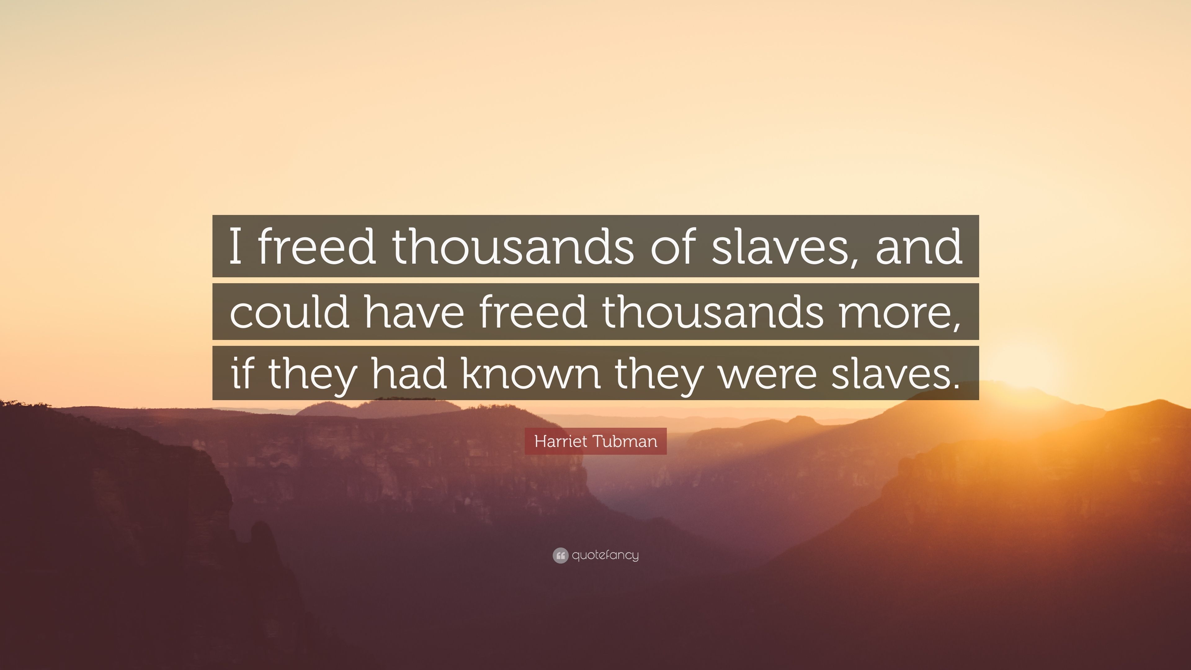 3840x2160 Harriet Tubman Quote: “I freed thousands of slaves, and could have, Desktop