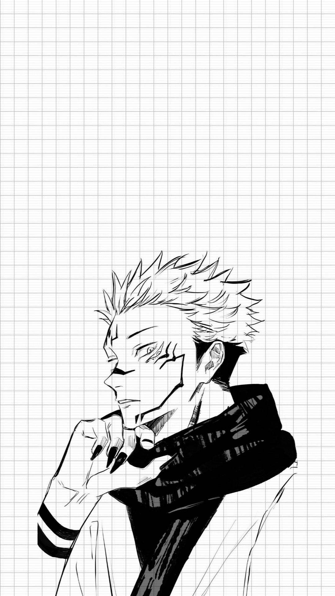 1080x1920 Download Sukuna Ballpoint Pen Sketch Wallpaper, Phone