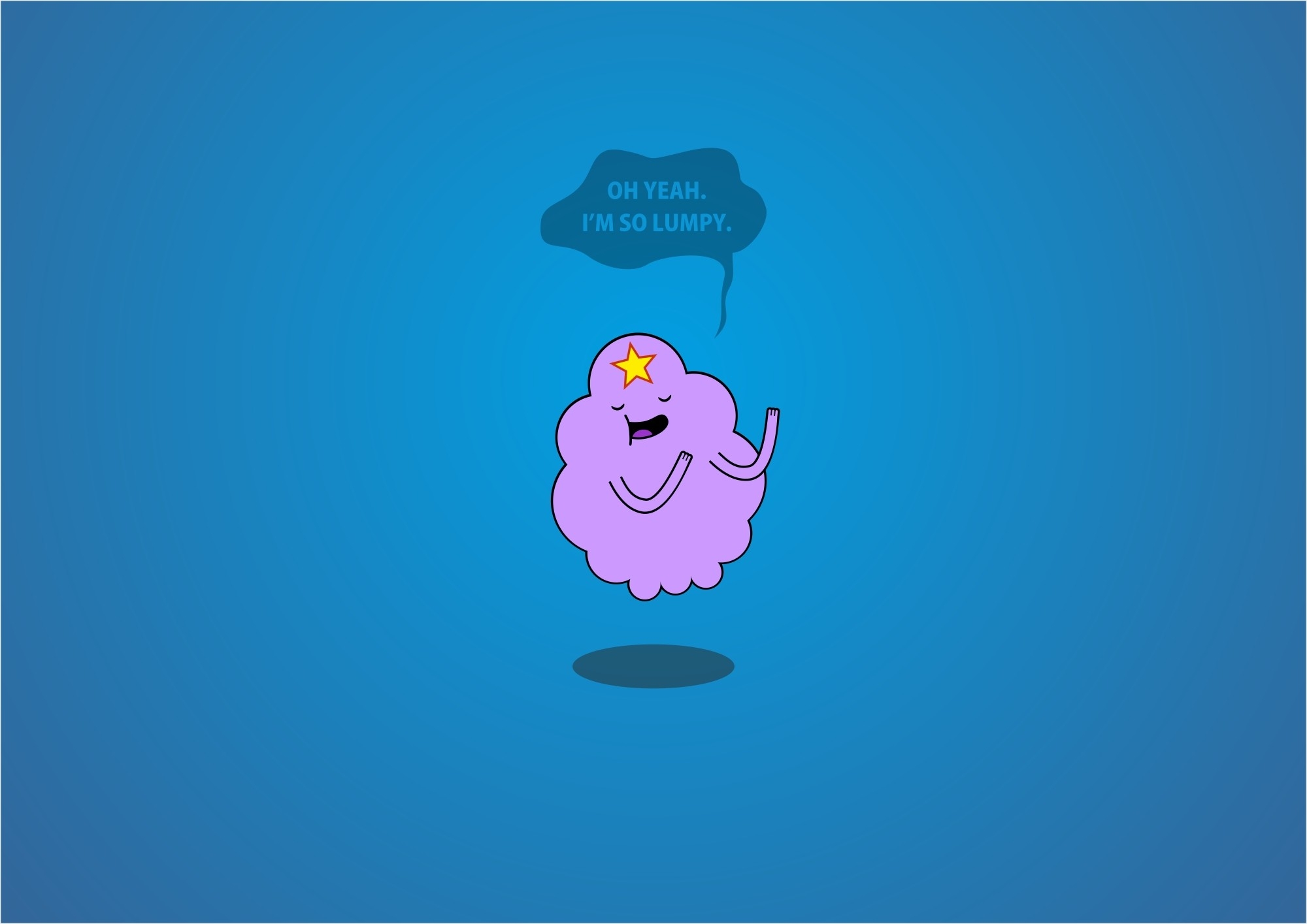 2000x1420 Blue background artwork adventure time stylized Lumpy Space, Desktop