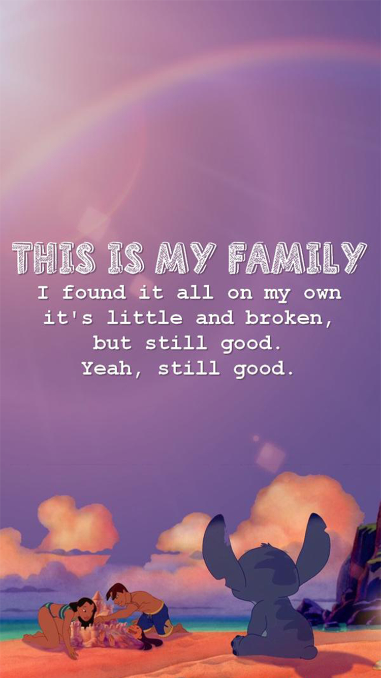 750x1340 disney wallpaper. Stitch quote, Disney wallpaper, Lilo and stitch quotes, Phone