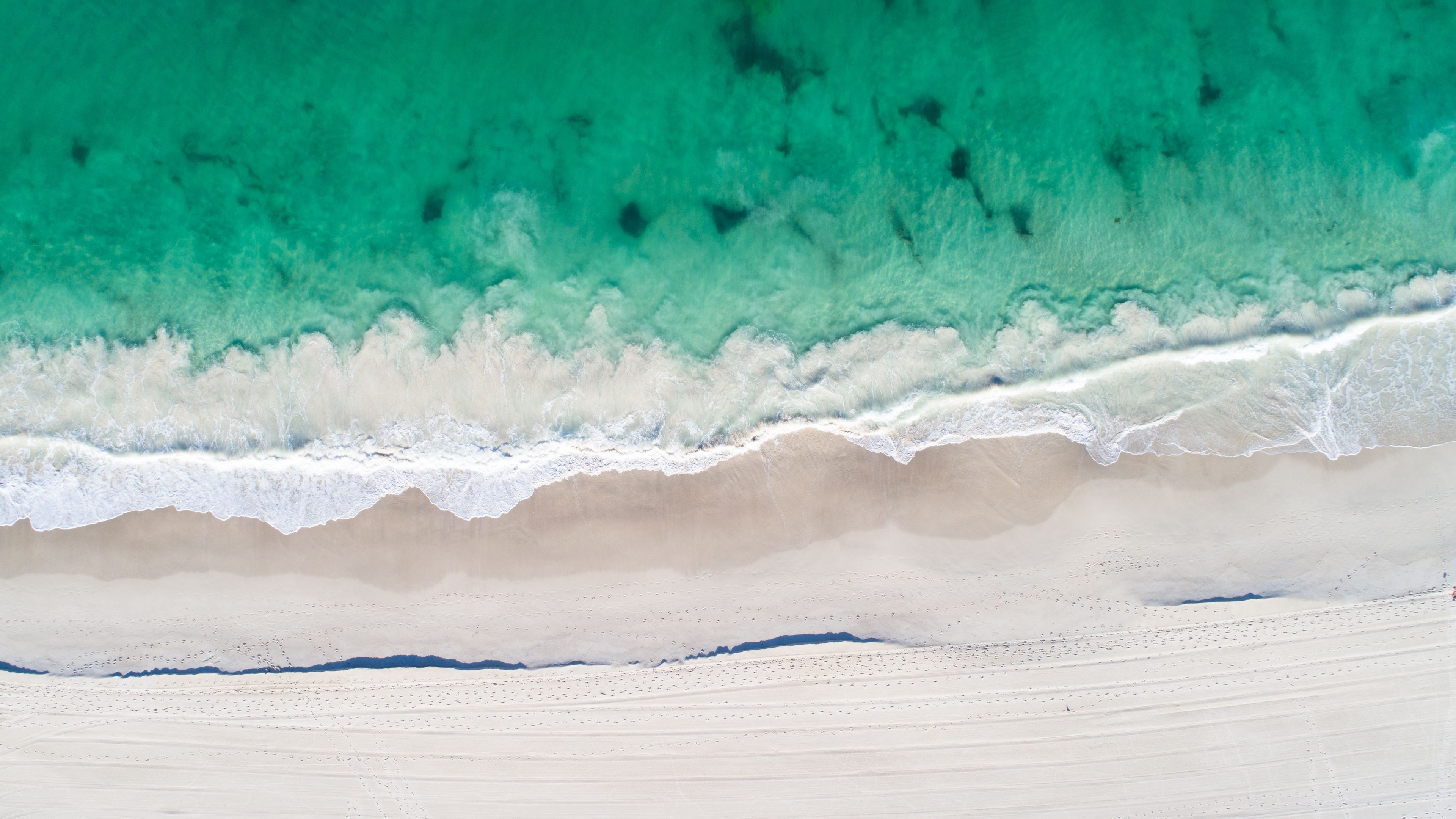 3840x2160 Wallpaper 4k Aerial View Of Beach Clear Ocaen Sand 5k Wallpaper, Desktop