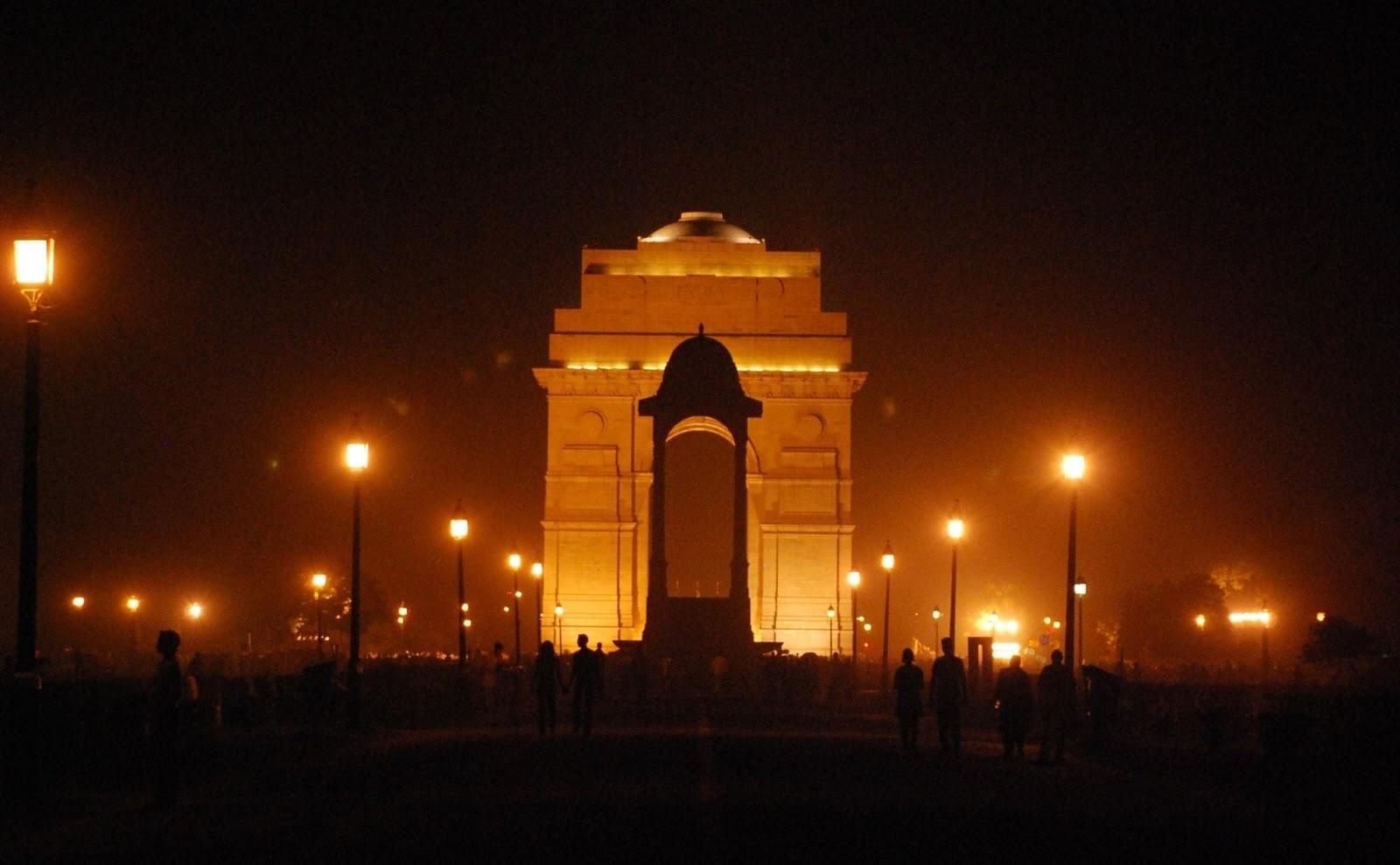 1600x990 India Gate Delhi Night HD Photo For Desktop Background Gate, Desktop