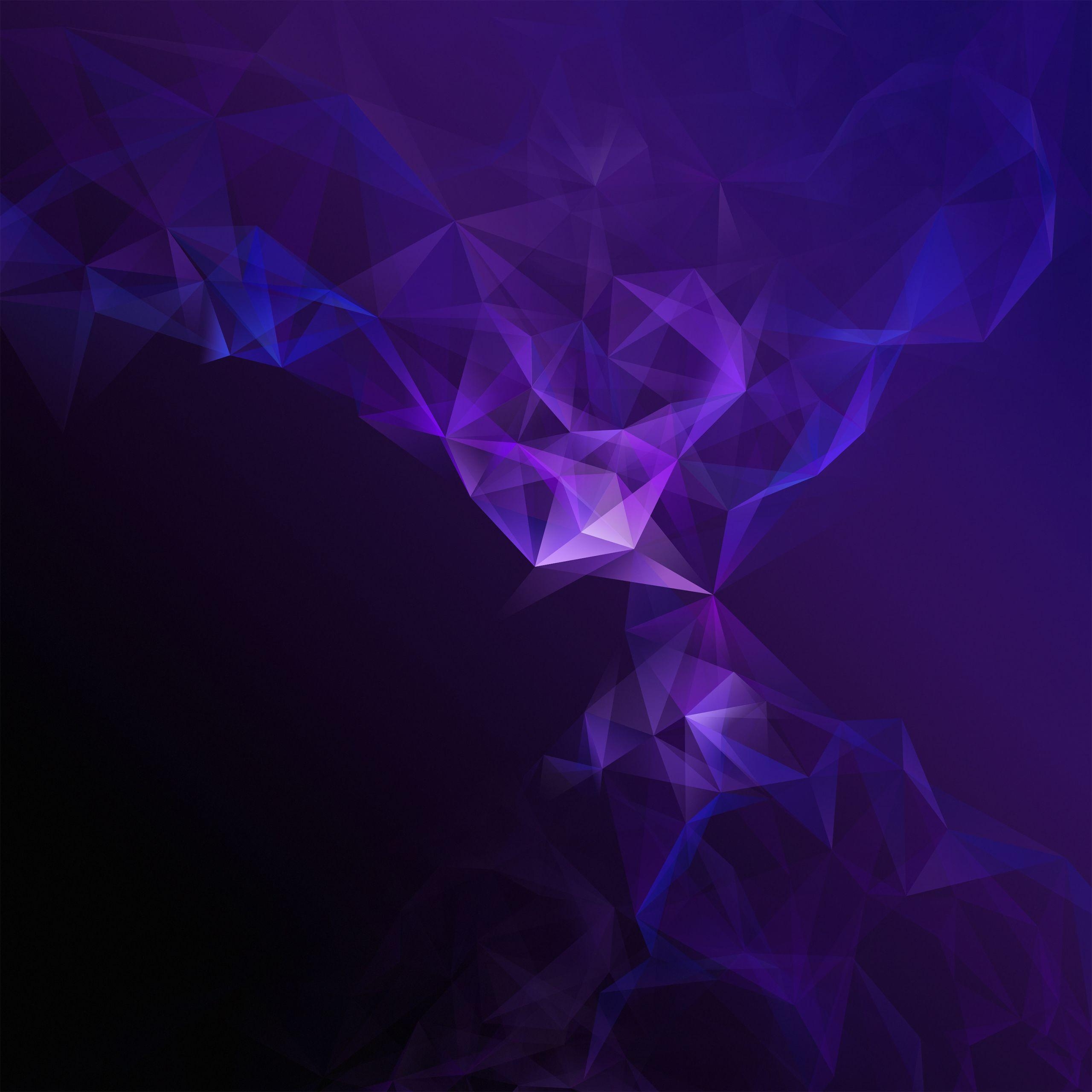 2560x2560 Wallpaper Samsung Galaxy S Purple, Low poly, Smoke, Stock, HD, Phone