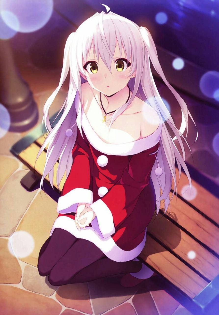 900x1280 Christmas anime girl wallpaper, Phone