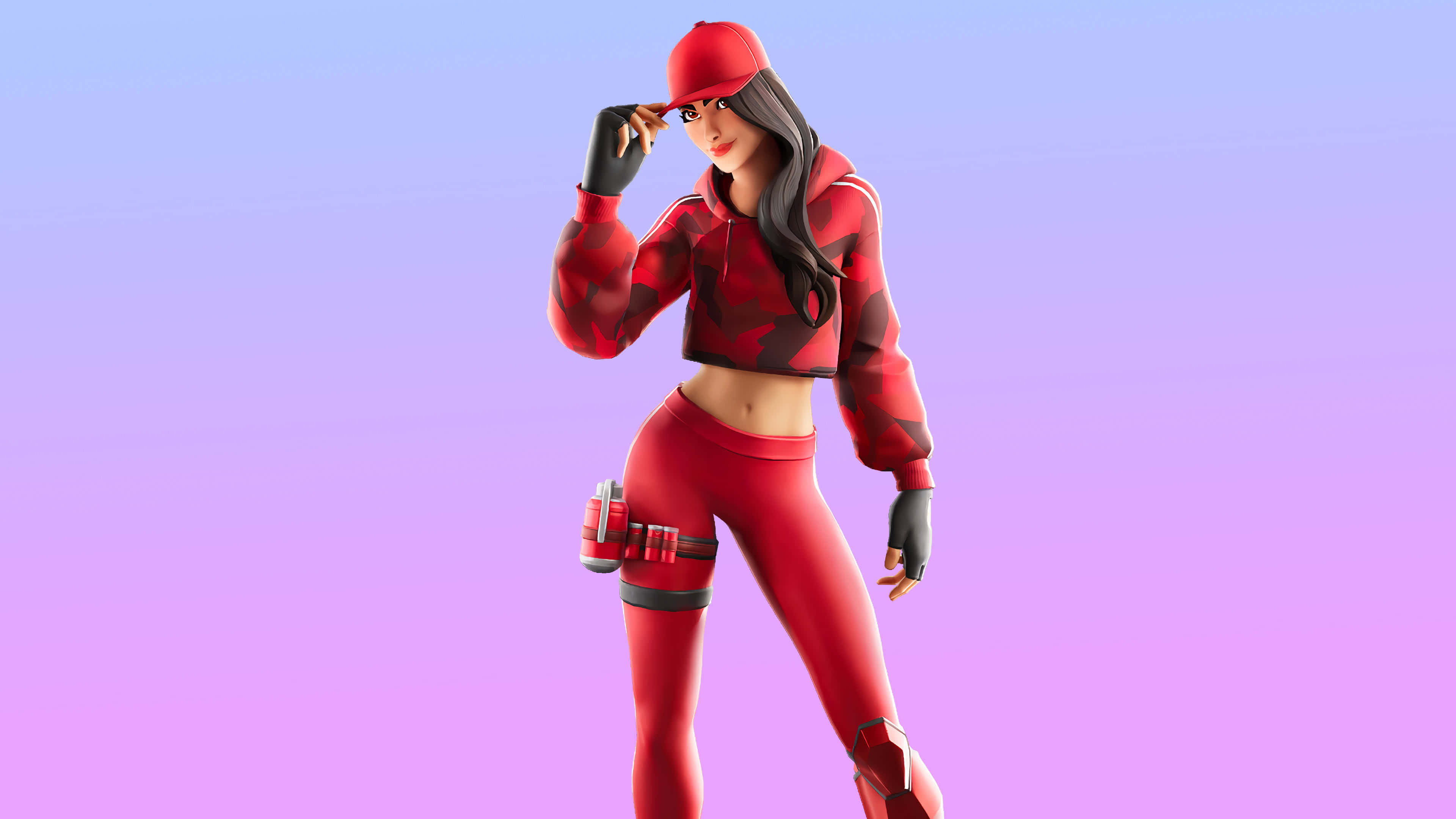 3840x2160 Fortnite Street Stripes Set Ruby Skin UHD 4K Wallpaper, Desktop