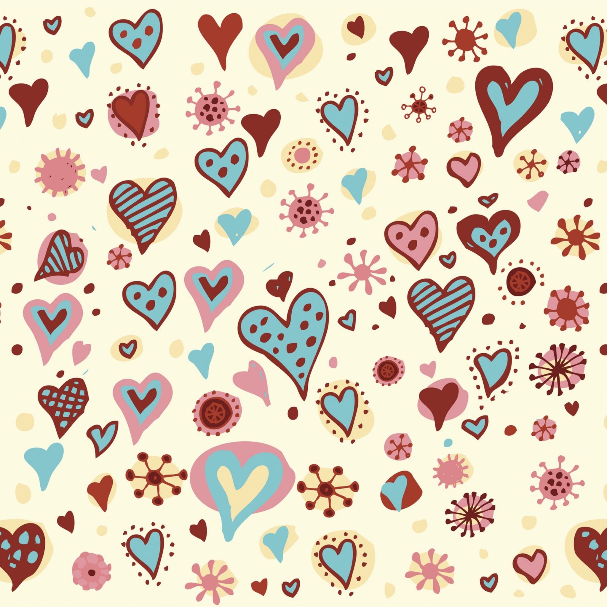 2050x2050 Valentines Day Hearts Textures iPad Air Wallpaper Free Download, Phone