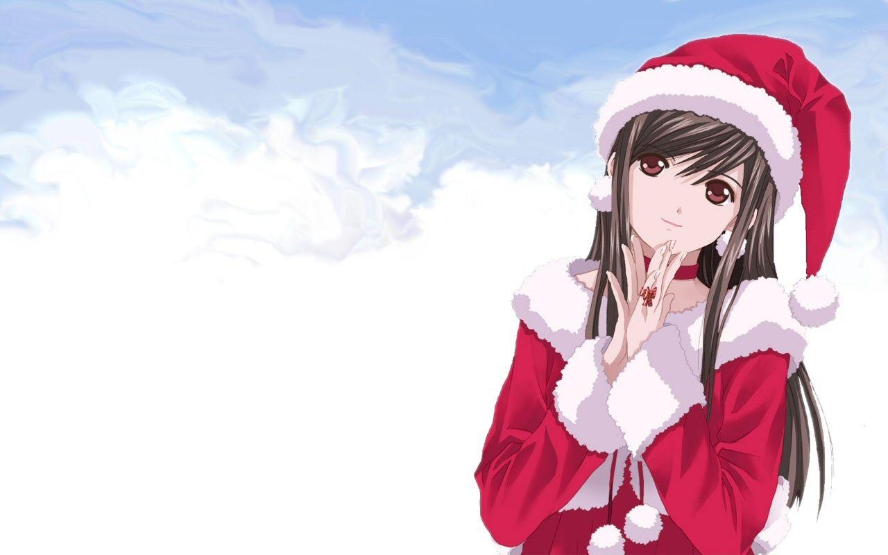 1280x800 Christmas Anime Girl HD Wallpaper, Desktop