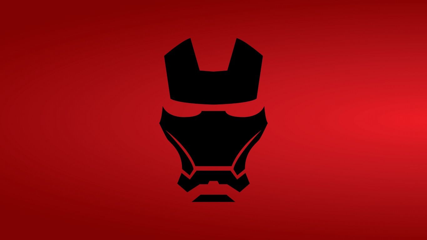 1370x770 Download  wallpaper iron man, mask, dark, minimal, tablet, Desktop