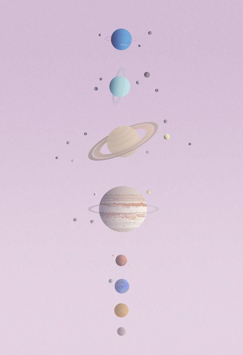 800x1160 Solar System Poster 8x10 11x17 or 13x19 Planets. Etsy. Edgy wallpaper, iPhone background wallpaper, Cute wallpaper background, Phone