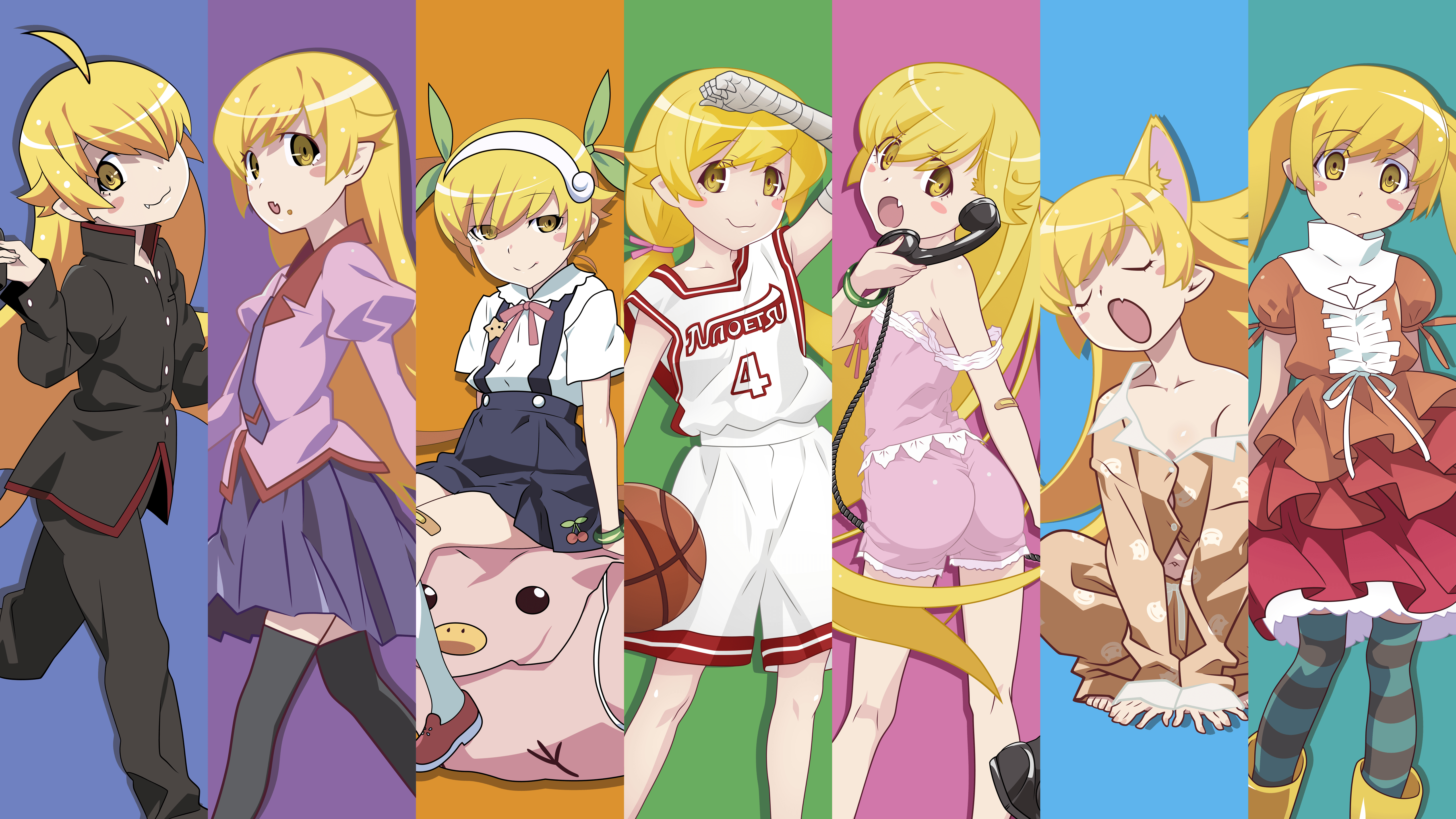 5120x2880 Wallpaper, illustration, Monogatari Series, anime girls, Oshino, Desktop