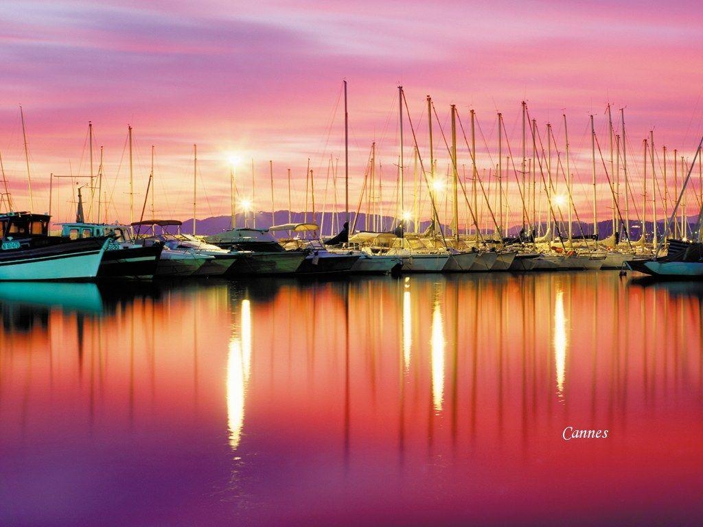 1030x770 Red sunset in Cannes, French Riviera. Sunsets. France, Desktop