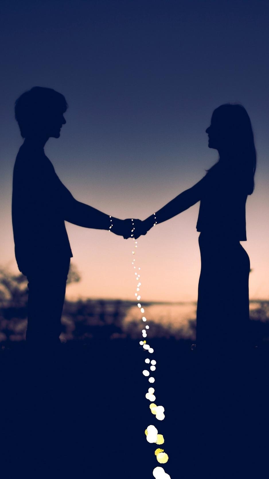 940x1670 Download wallpaper  couple, love, silhouettes, happiness, Phone