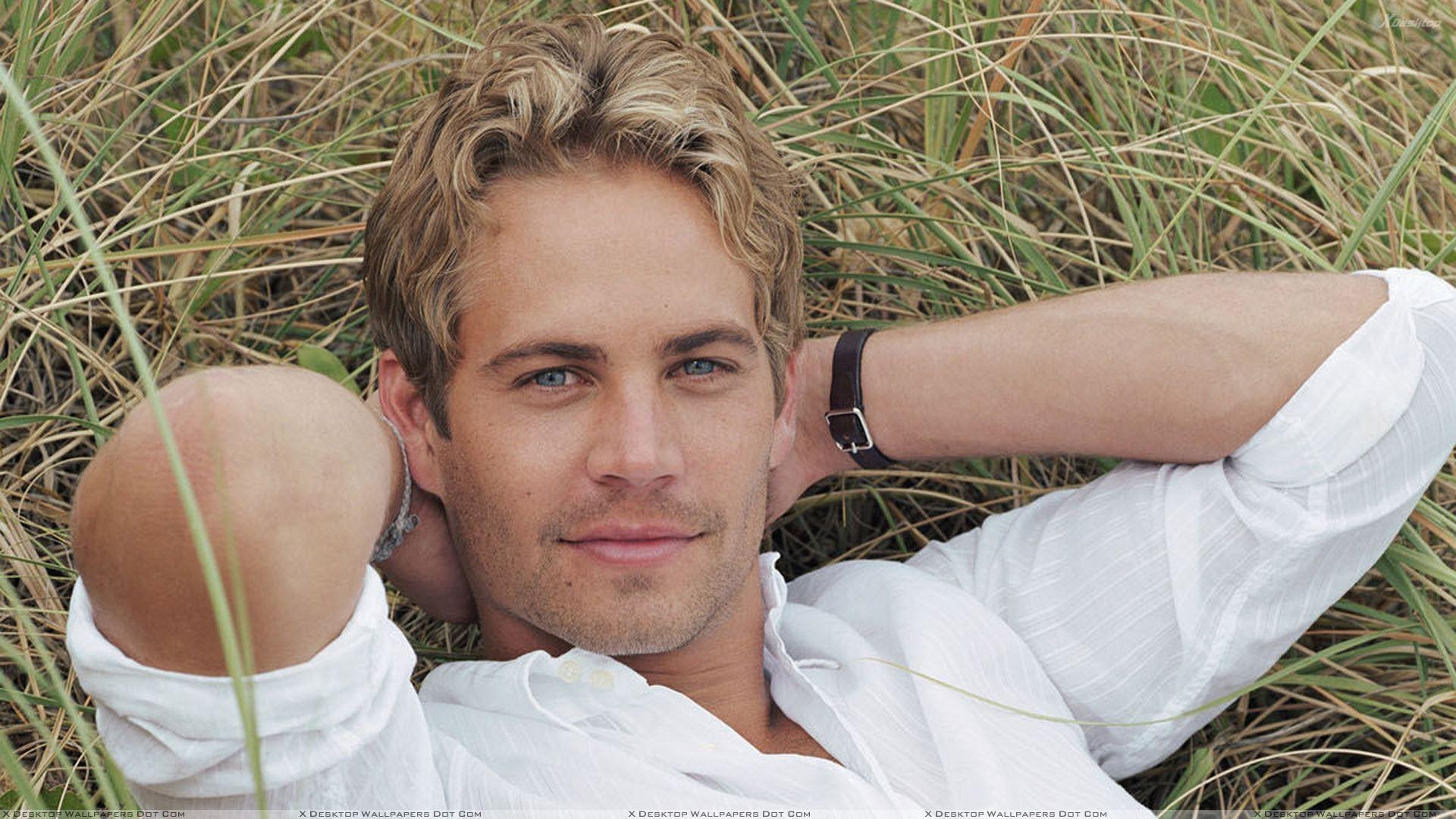 1920x1080 Paul Walker Laying On Grass In White Shirt Photohoot Wallpaper, Desktop