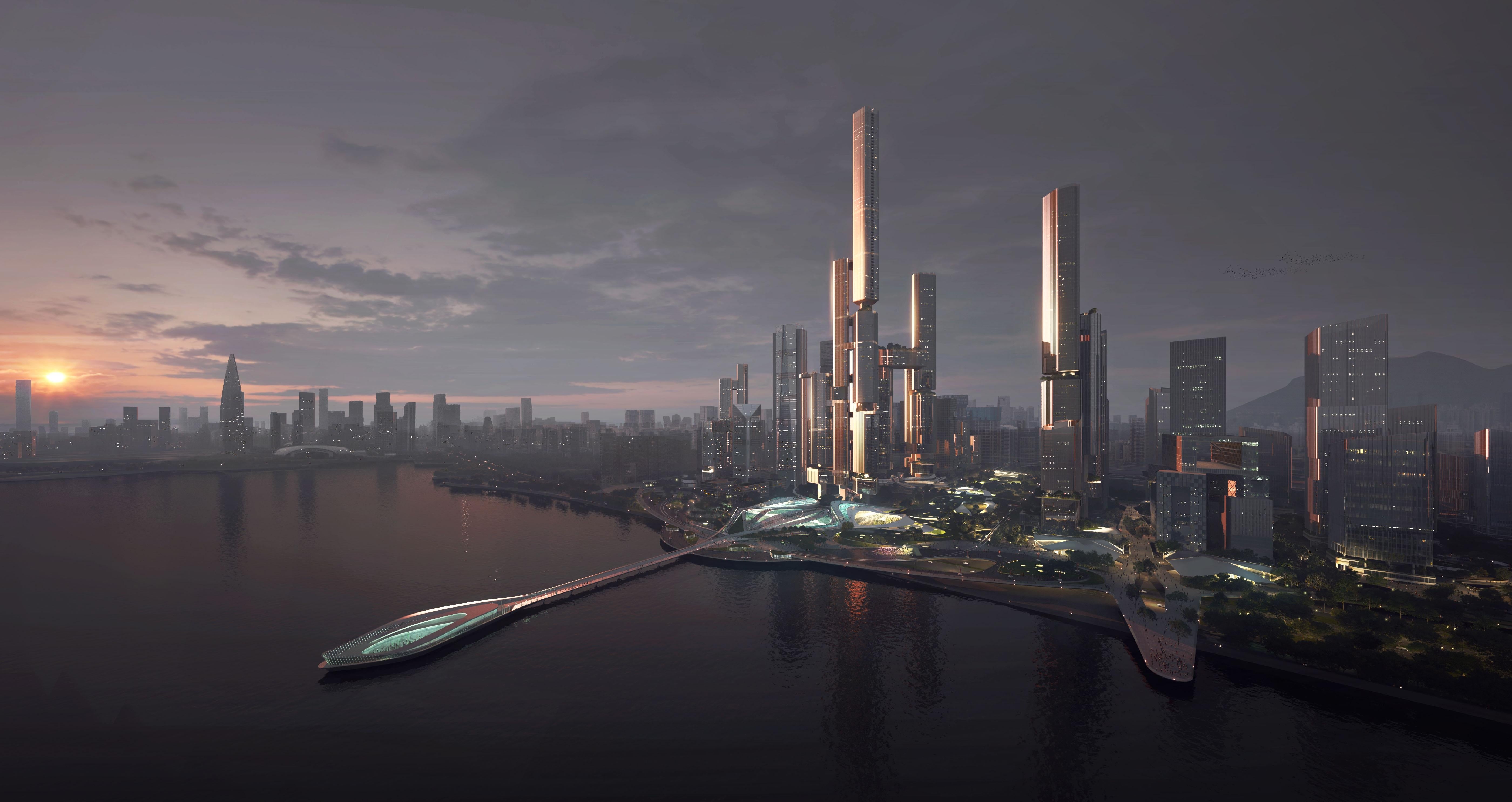 5600x2970 Sci Fi City 4K Gallery HD Wallpaper, Desktop