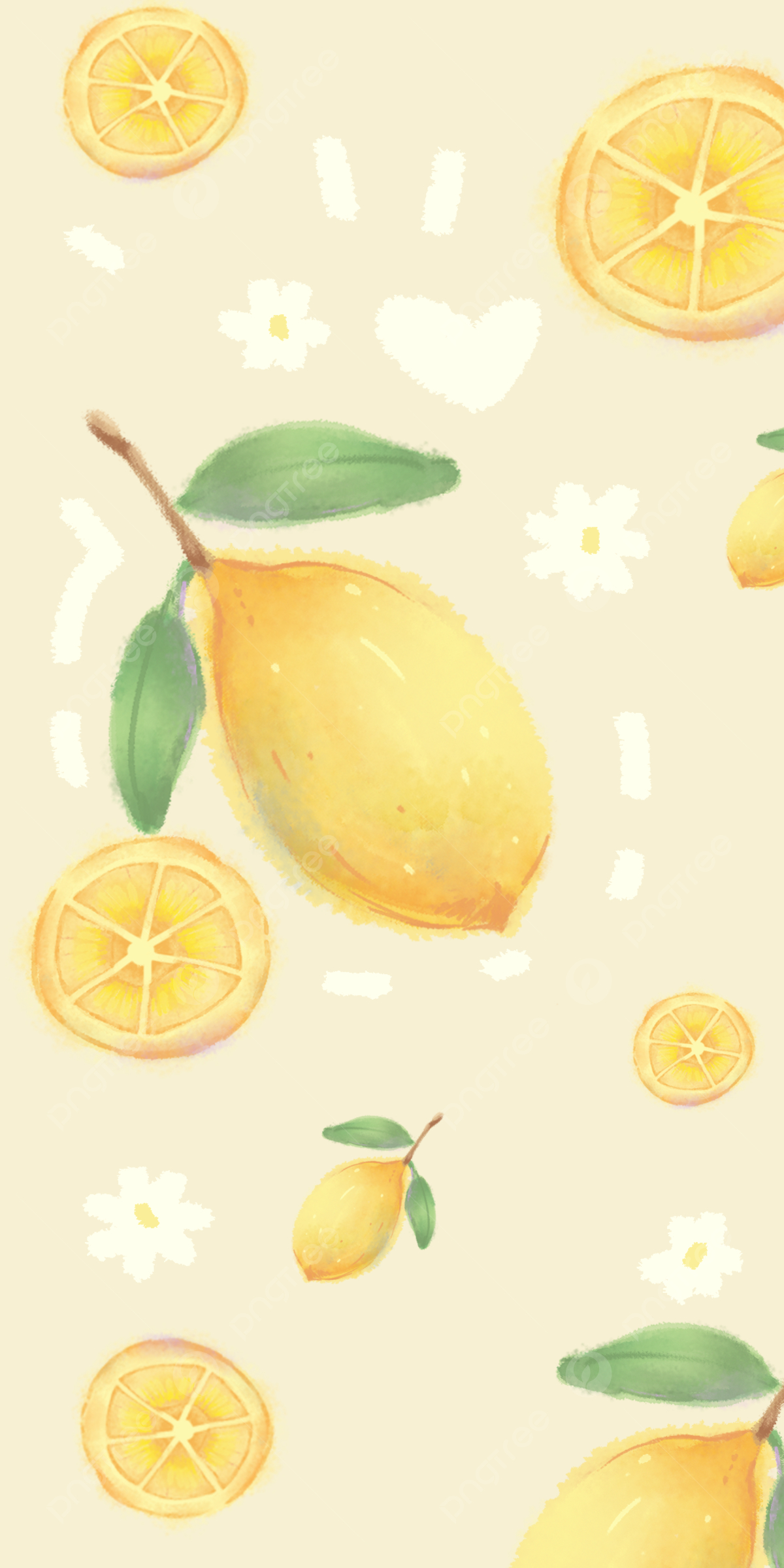 1200x2400 Cute Watercolor Lemon Mobile Wallpaper Background, Lemon, Watercolor, Phone Wallpaper Background Image for Free Download, Phone