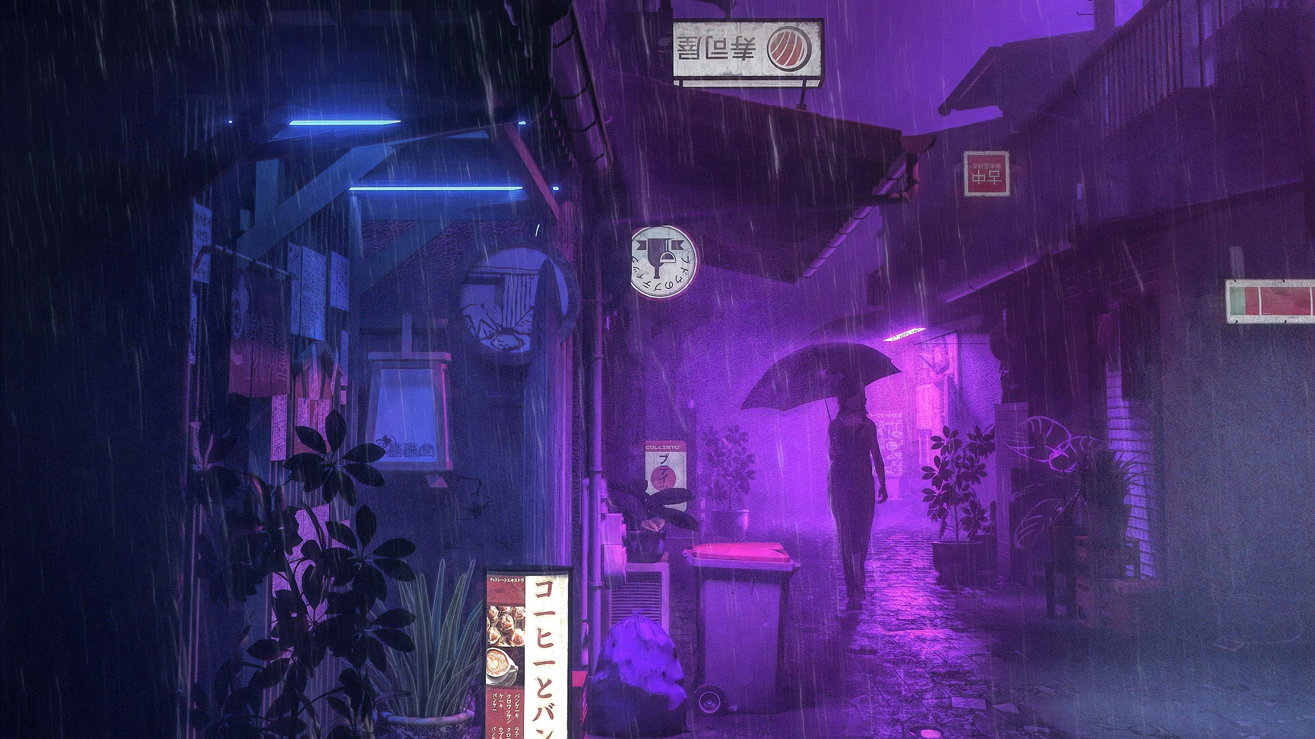 2560x1440 Purple Anime Wallpaper, Desktop