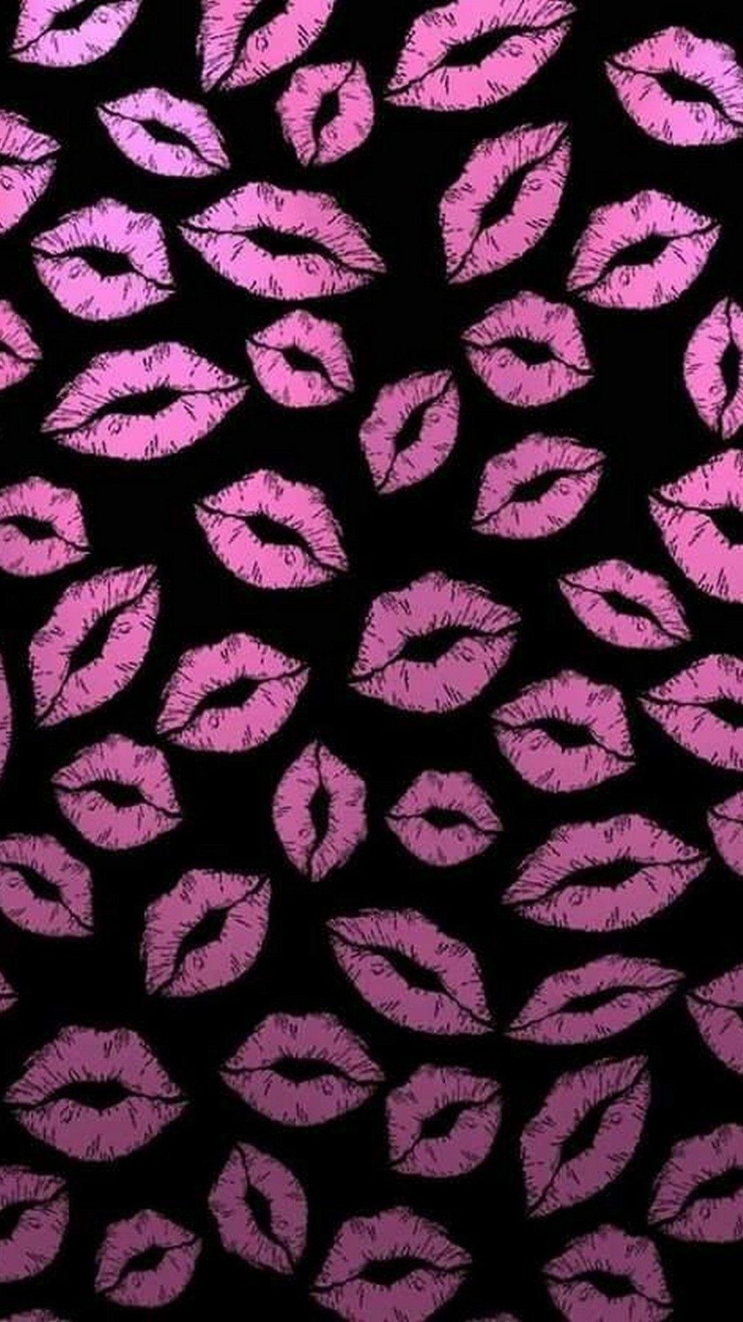 1080x1920 Pink And Black Kiss Wallpaper Mobile. Best HD Wallpaper. Pink, Phone