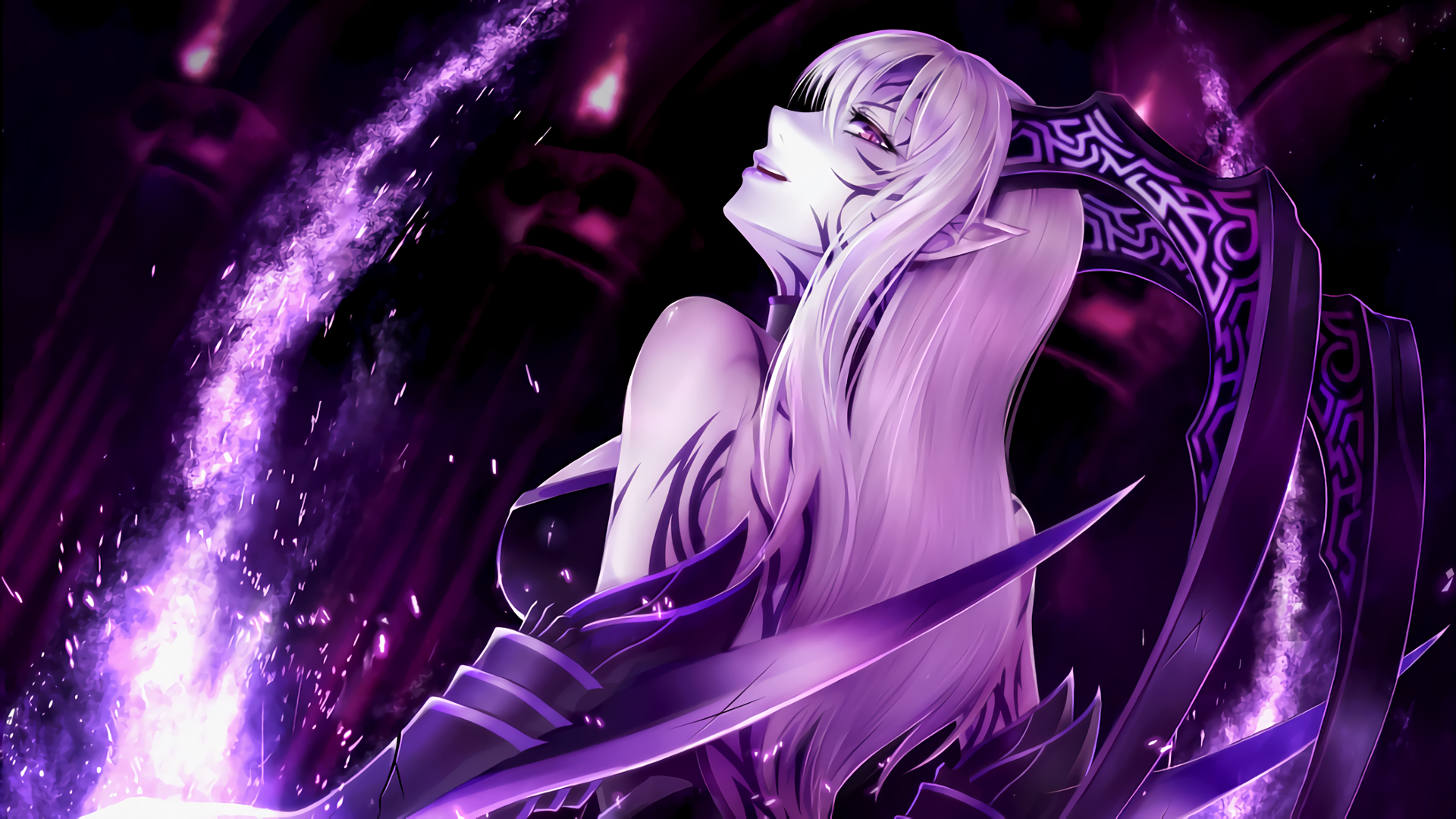 1920x1080 Weapon Long Hair Anime Demon Demon Girl Anime Girls, Desktop