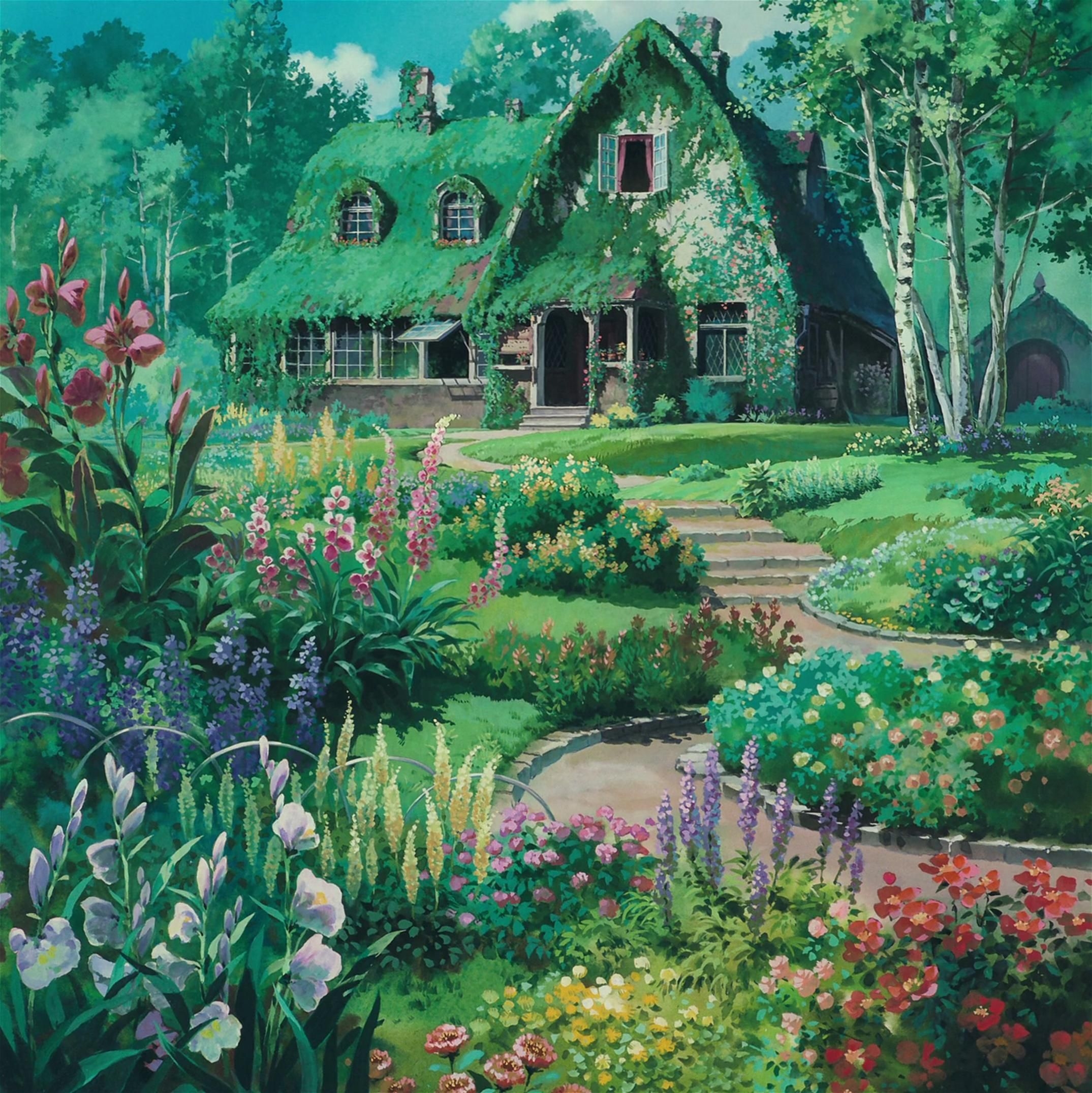 2150x2160 Studio Ghibli Garden Scenery Wallpaper Free Studio Ghibli Garden Scenery Background, Phone