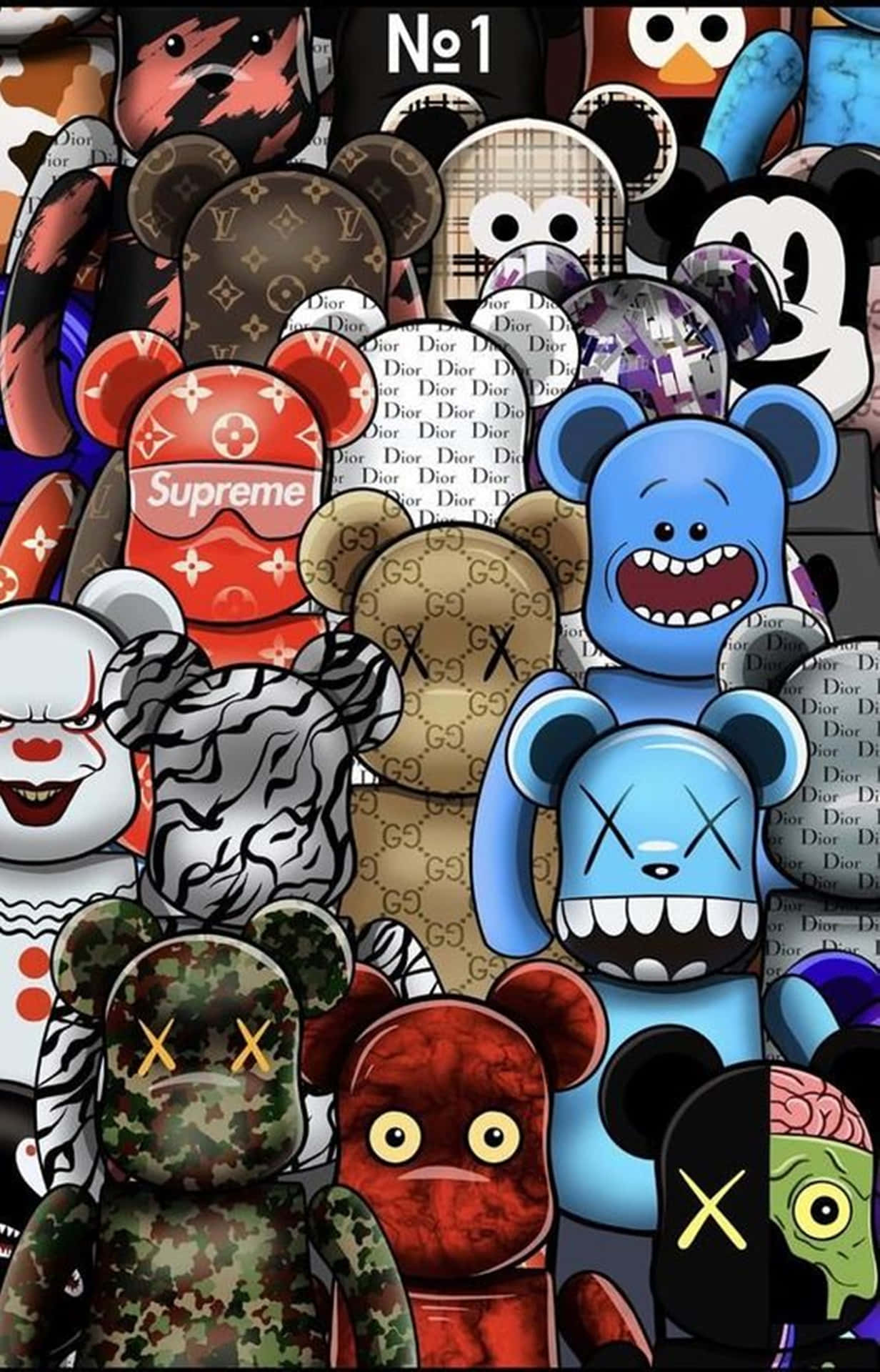 1240x1920 Download A Group Of Teddy Bears In Different Colors Wallpaper, Phone