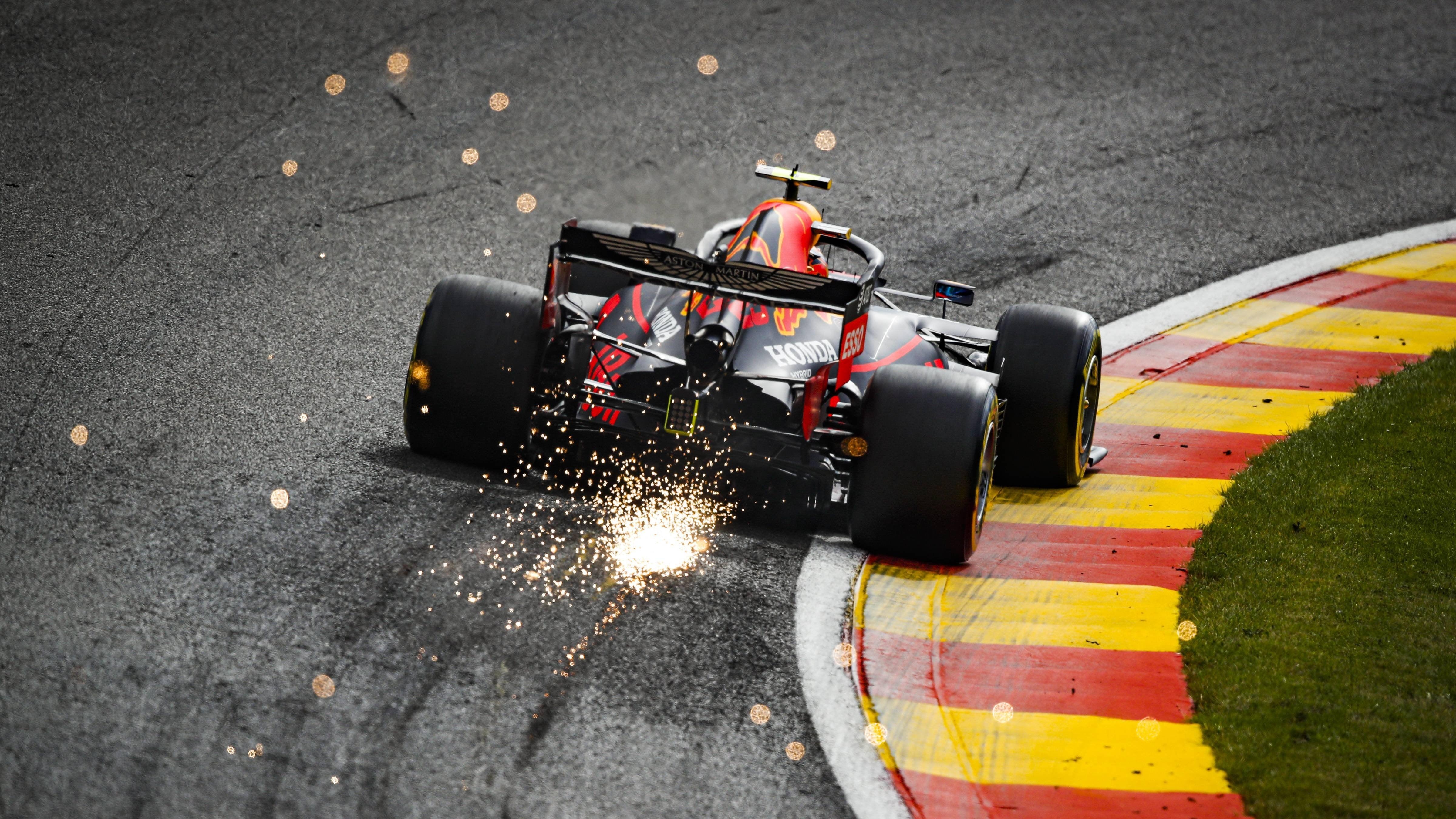 4800x2700 Red Bull F Car Throwing Sparks 4K wallpaper, Desktop