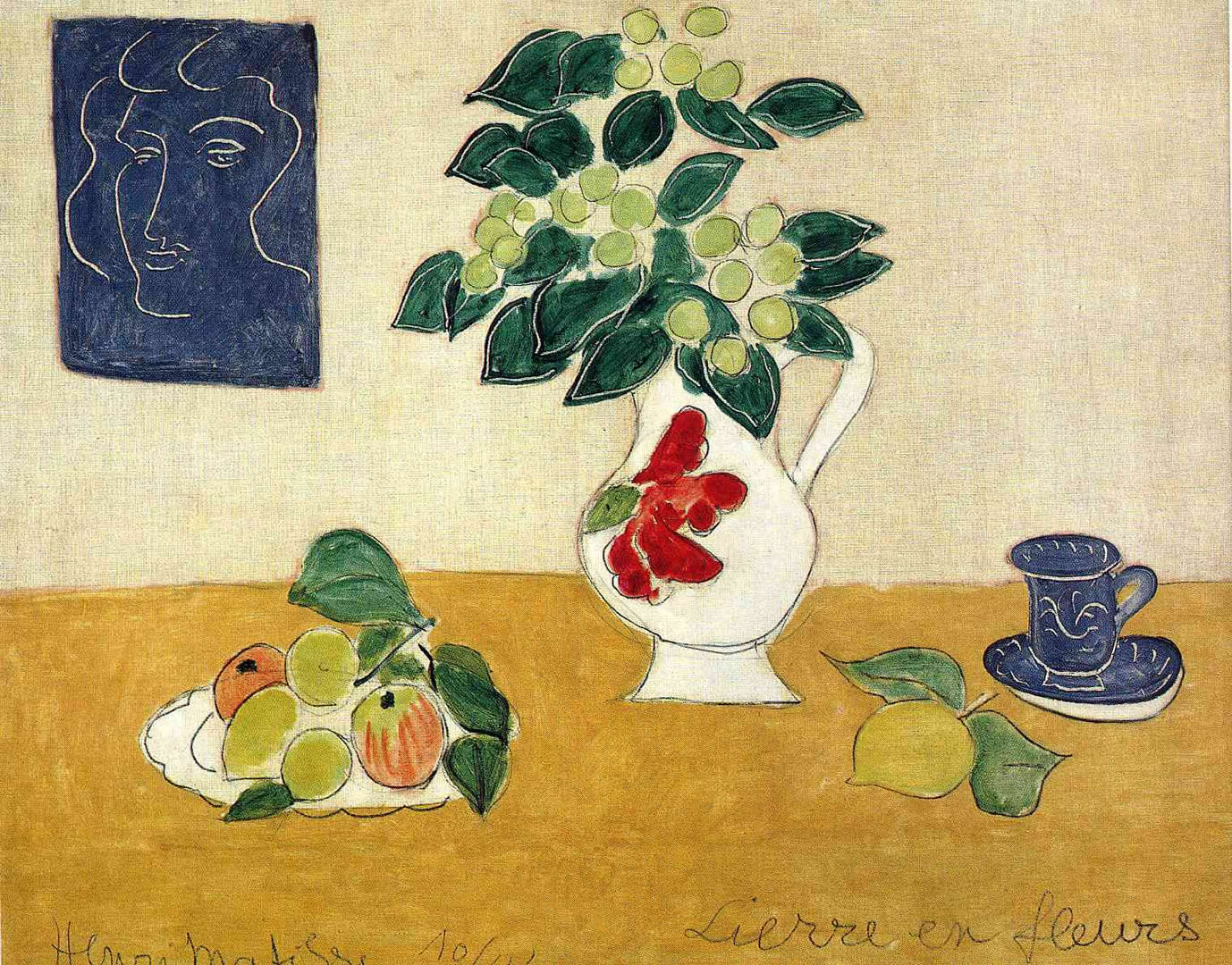 1380x1080 Still Life Of Ivy And Flower Matisse Wallpaper Image, Desktop