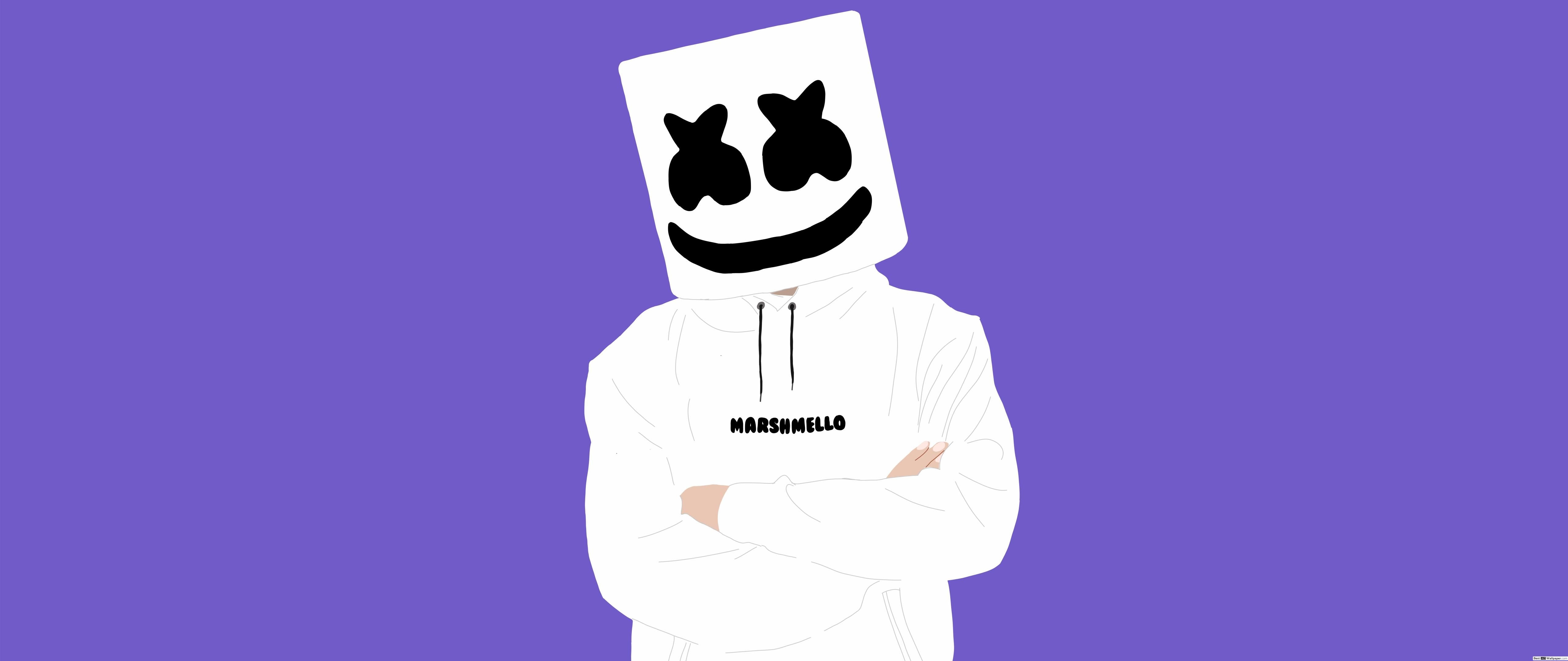 5120x2160 marshmello minimal HD wallpaper download, Dual Screen