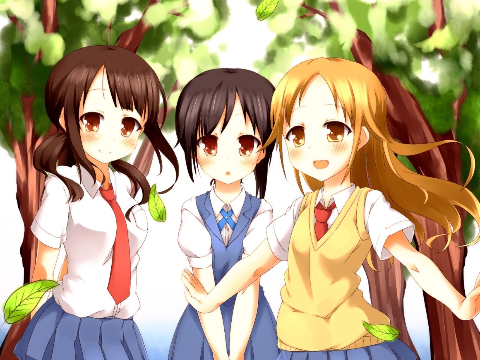 1600x1200 Anime Girl Best Friends 3, Desktop