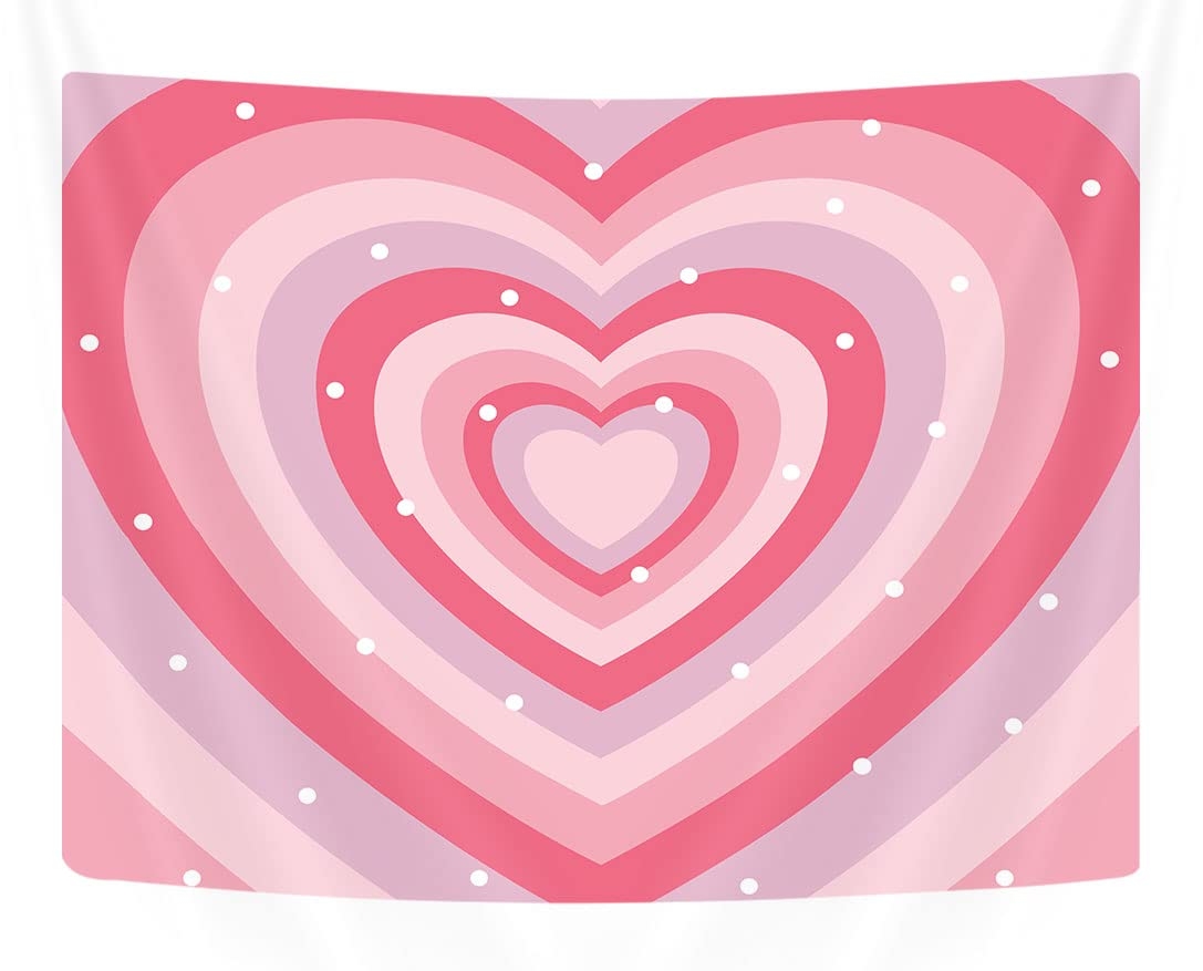 1090x880 Emwnodti Pink Hearts Tapestry Aesthetic for Girls Bedroom Wall Decor, Red Heart Shaped 2000s 80s 90s Hippie Wall Tapestries, Cute Tapestry for Teen Girls Woman Home Collage Dorm, Home, Desktop