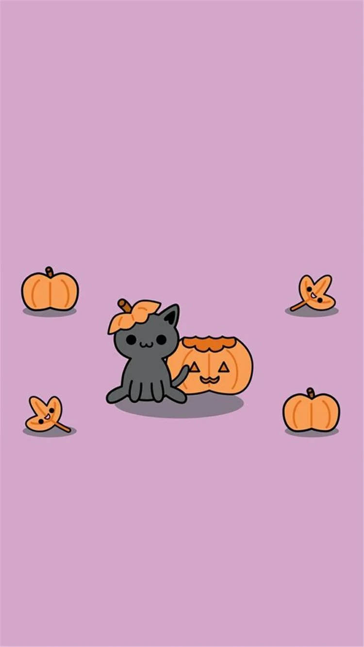 750x1340 Download Cute Halloween iPhone Black Cat In Pumpkin Wallpaper, Phone