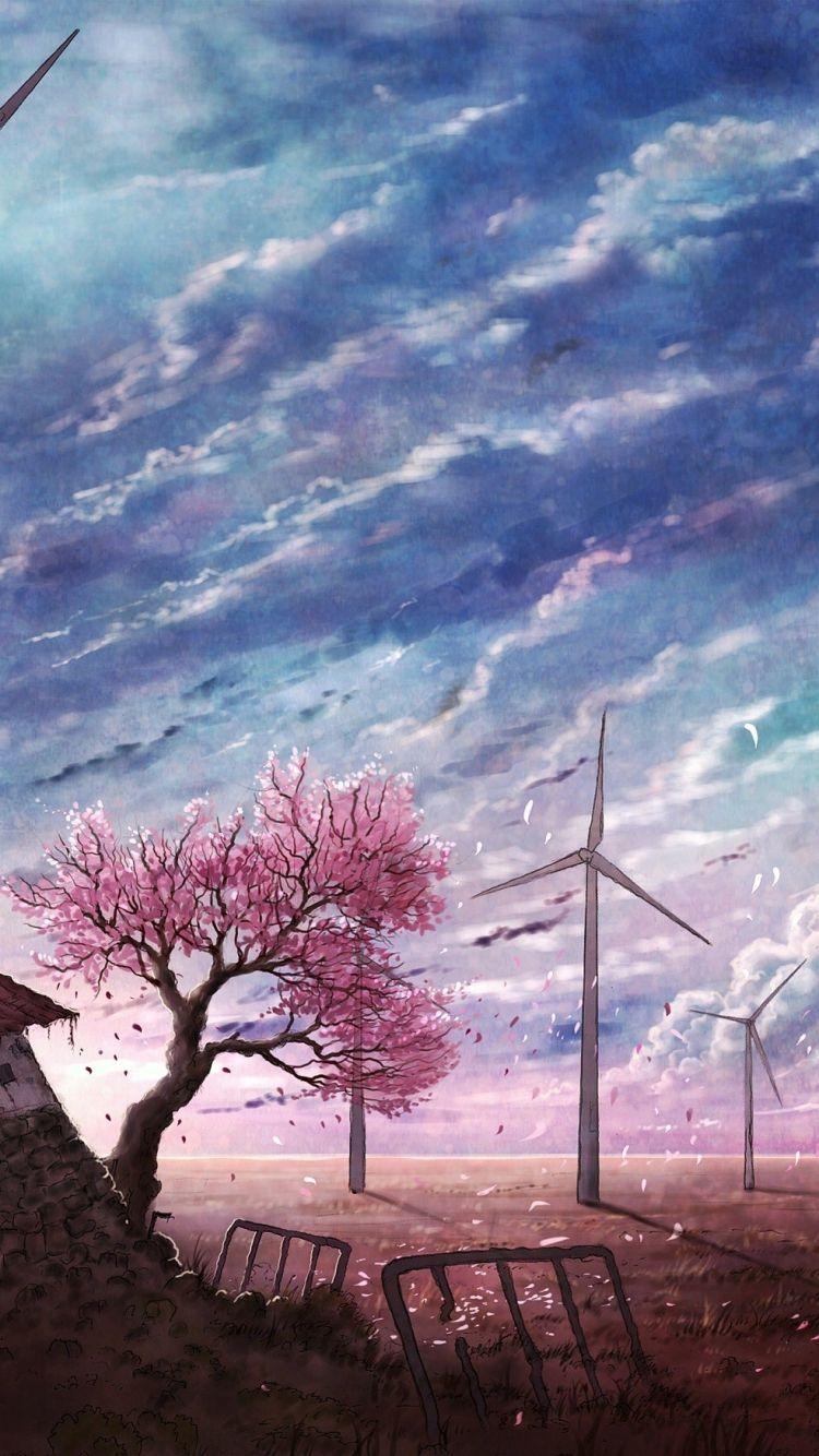 750x1340 Anime Landscape Phone Wallpaper Free Anime Landscape Phone, Phone