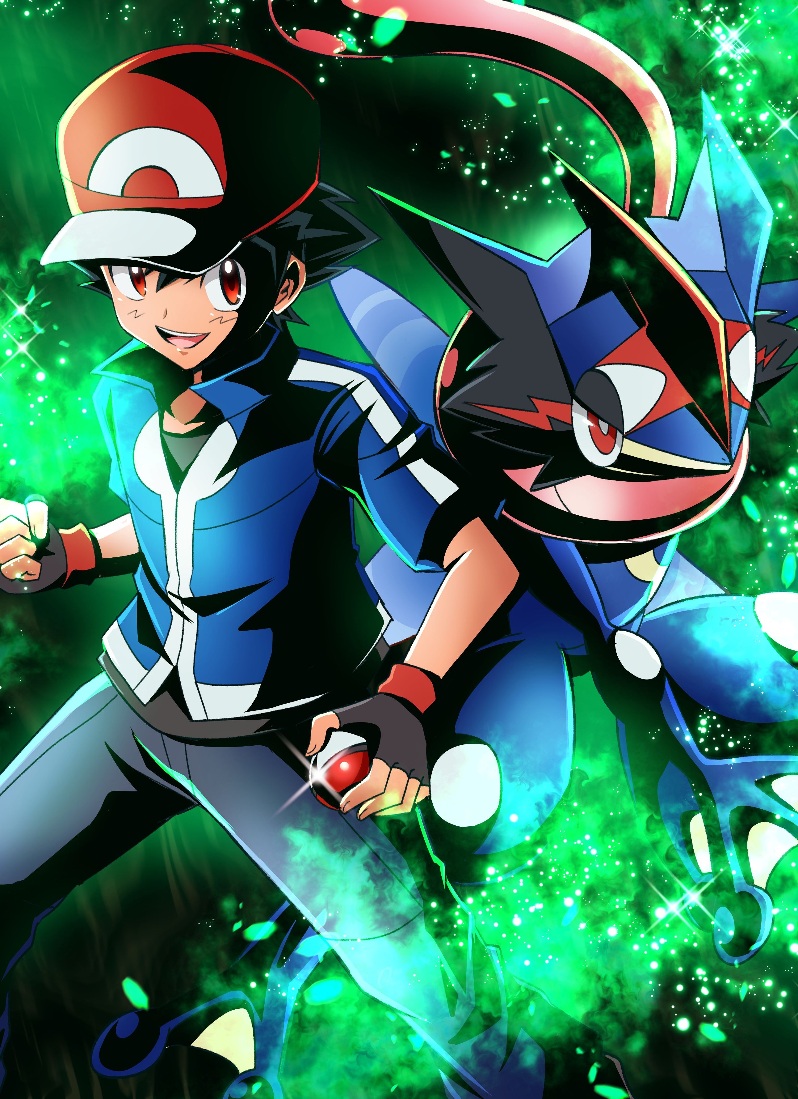 2590x3560 Ash Ketchum And Greninja HD Wallpaper, Phone