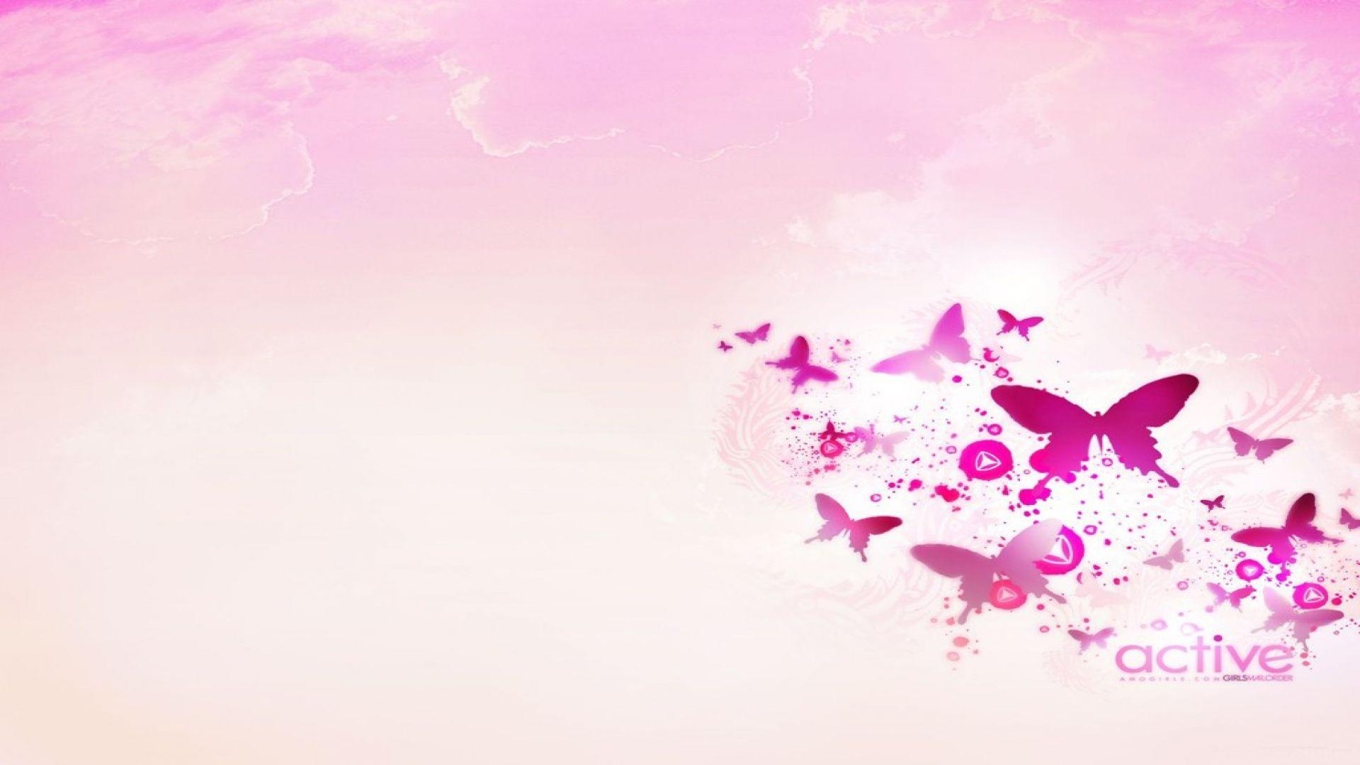 1920x1080 Flying Pink Butterflies, Desktop