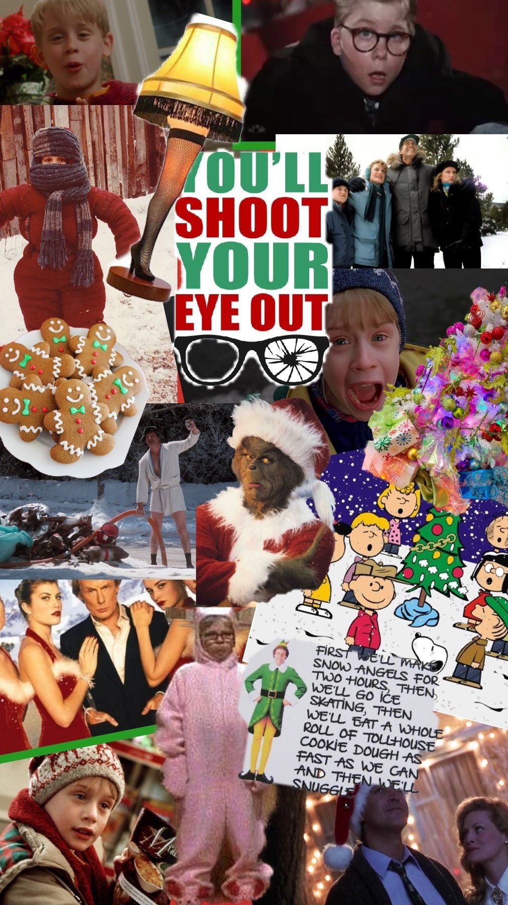 1020x1800 Christmas Movie Collage. Movie collage, Holiday iphone wallpaper, Christmas collage, Phone