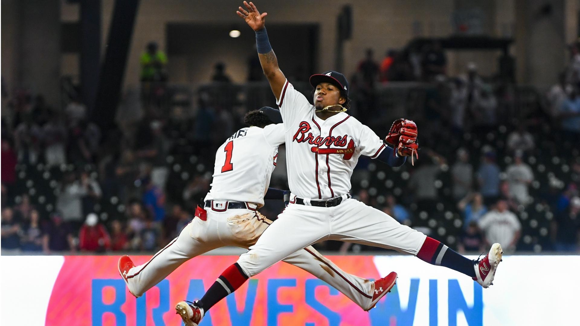 1920x1080 Ronald Acuna Jr. homers from one knee, and the other coolest, Desktop