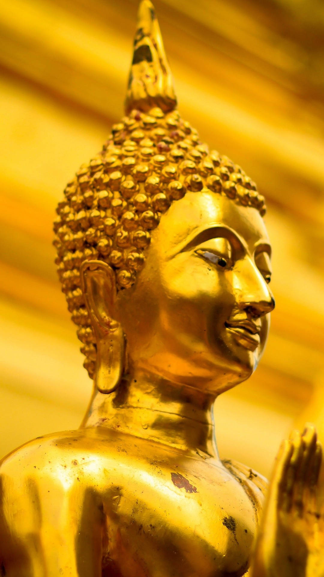 1080x1920 Download Buddha 3D Shiny Golden Statue Wallpaper, Phone